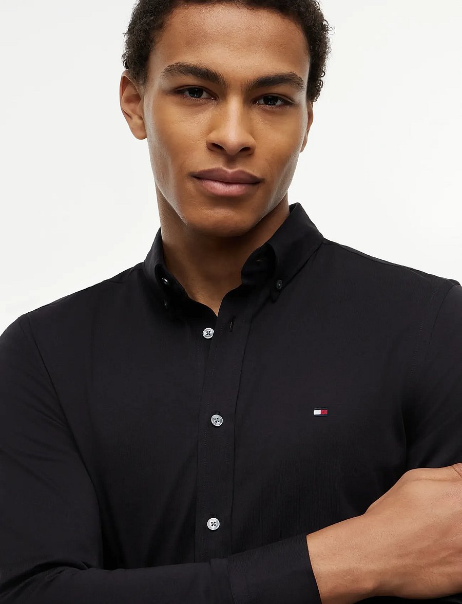 Tommy Hilfiger - PERFORMANCE SF INTERLOCK - rennot kauluspaidat - black - 3