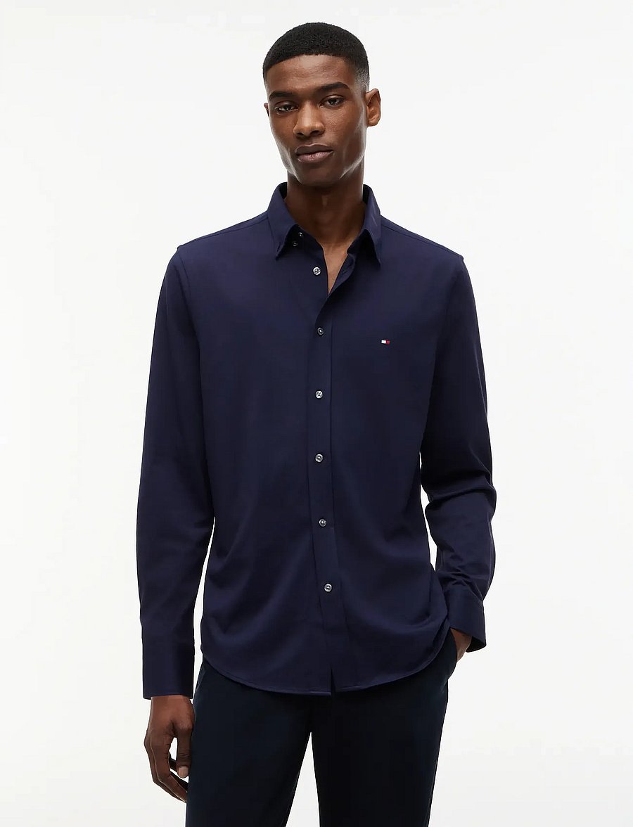 Tommy Hilfiger - PERFORMANCE SF INTERLOCK - casual hemden - carbon navy - 0