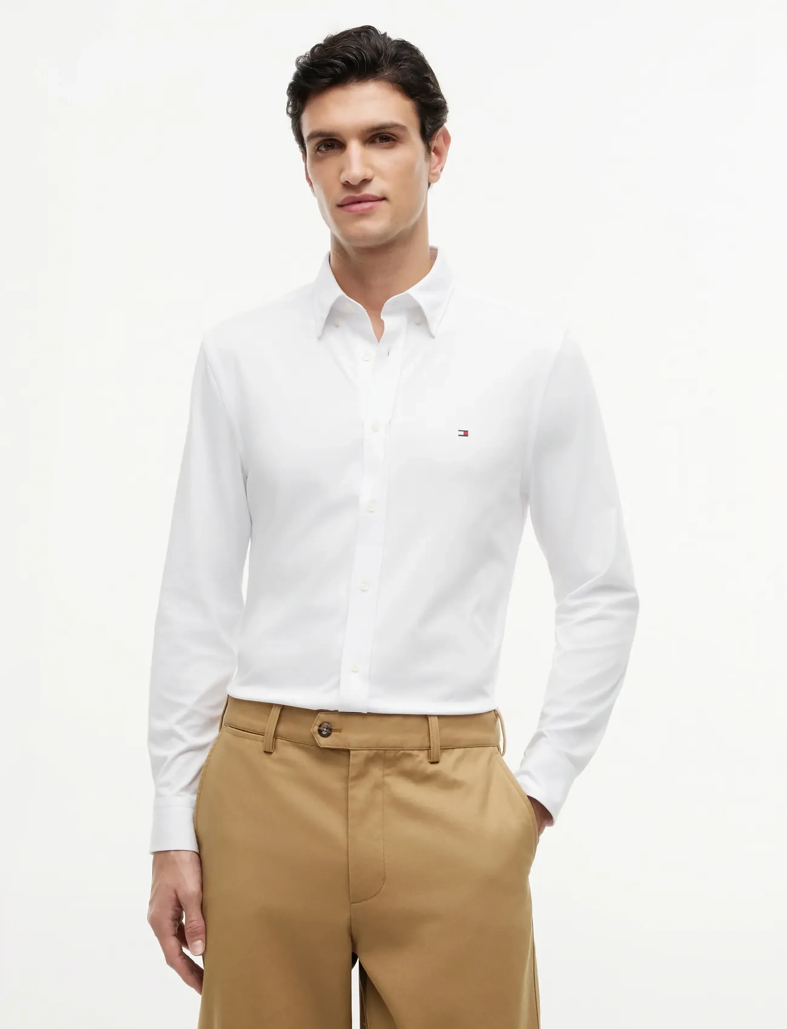 Tommy Hilfiger Performance Sf Interlock, XL, Shirts, Weiß - Casual Männerswear