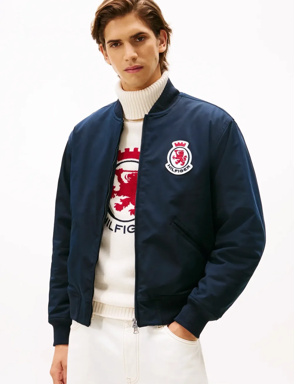 Tommy Hilfiger - RWB CREST BOMBER - rudeninės striukės - desert sky - 0