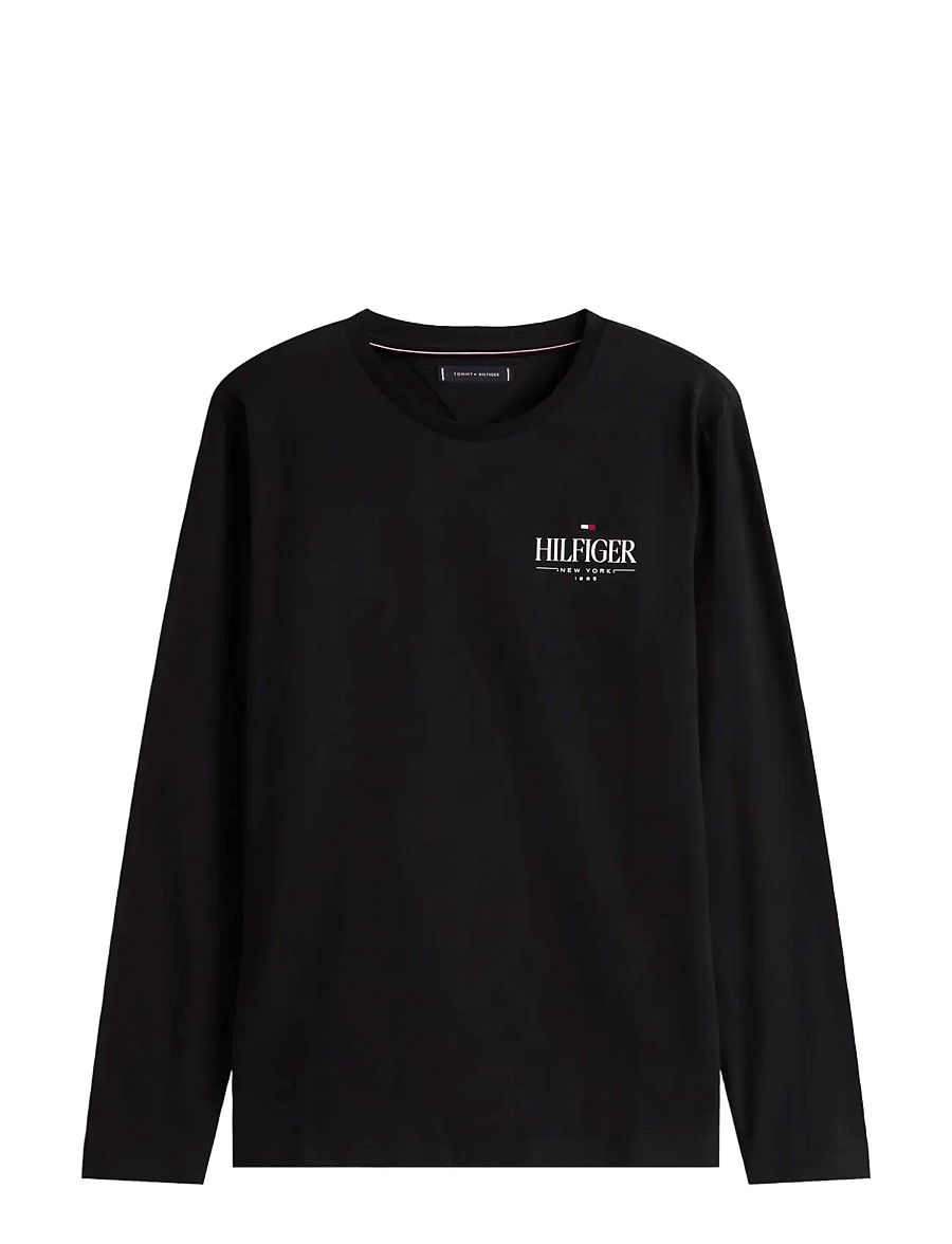 Tommy Hilfiger - HILFIGER STACK LS TEE - pikkade varrukatega t-särgid - black - 1