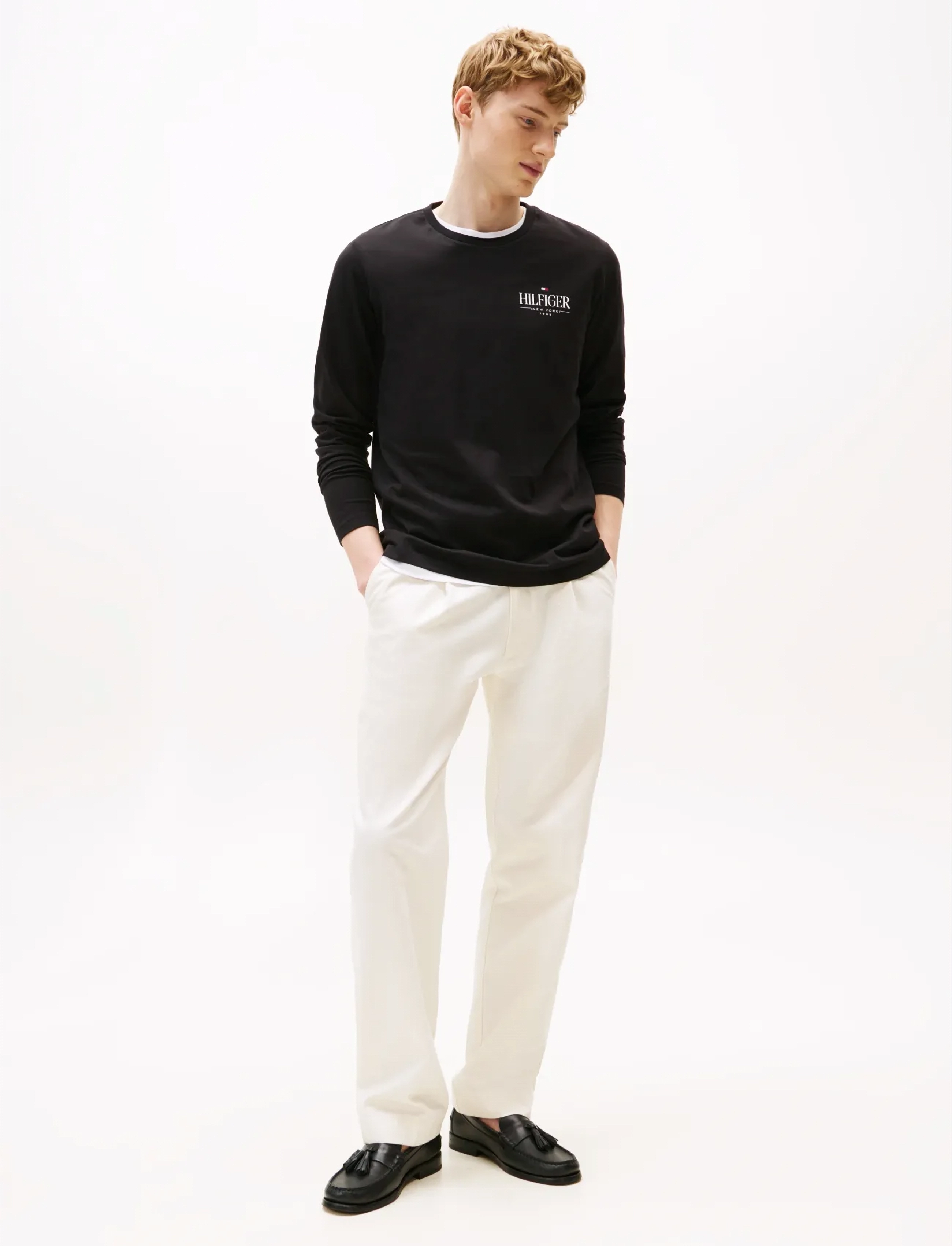 Tommy Hilfiger - HILFIGER STACK LS TEE - pitkähihaiset - black - 2