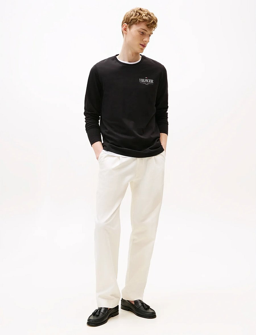 Tommy Hilfiger - HILFIGER STACK LS TEE - pikkade varrukatega t-särgid - black - 2