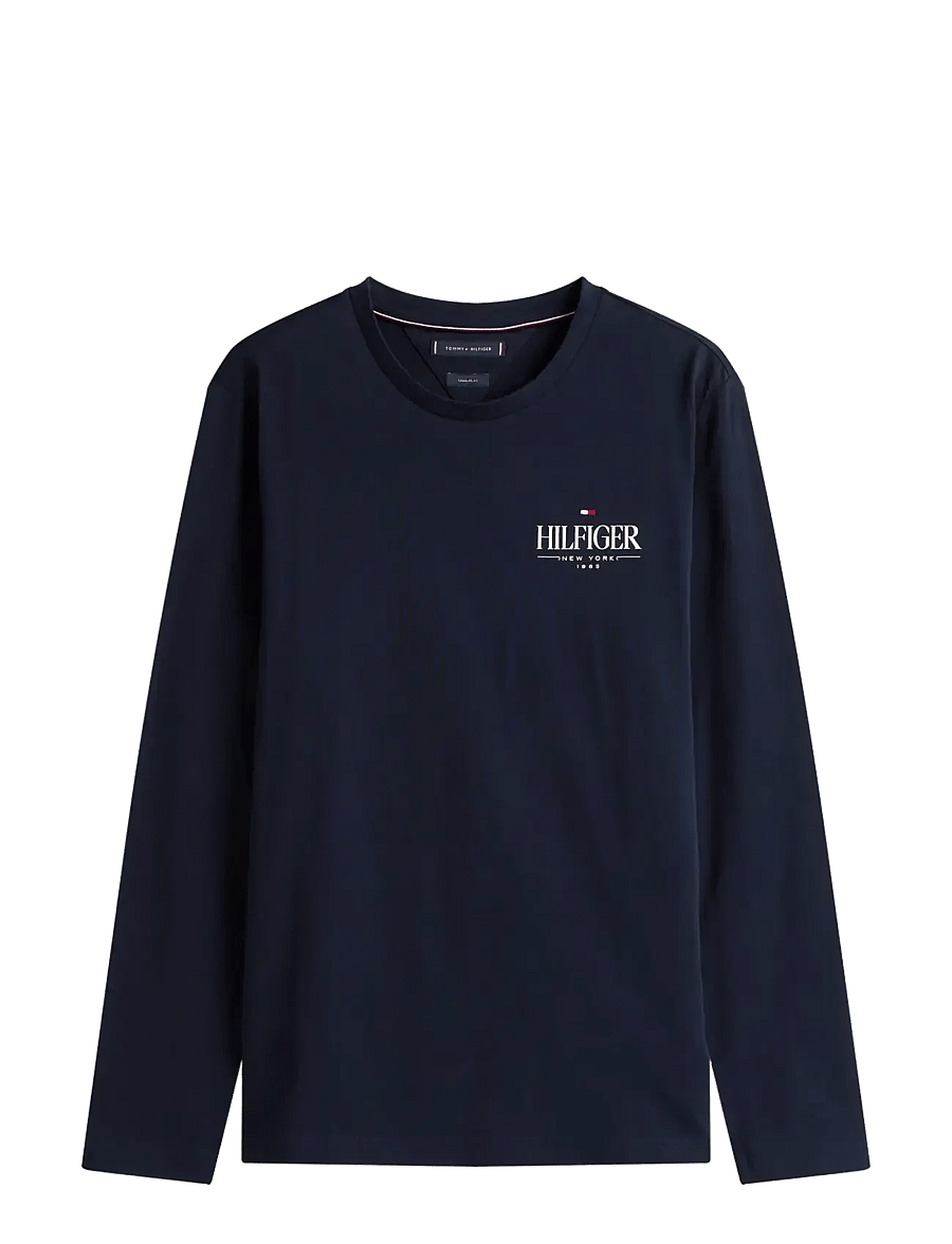 Tommy Hilfiger - HILFIGER STACK LS TEE - langærmede t-shirts - desert sky - 1