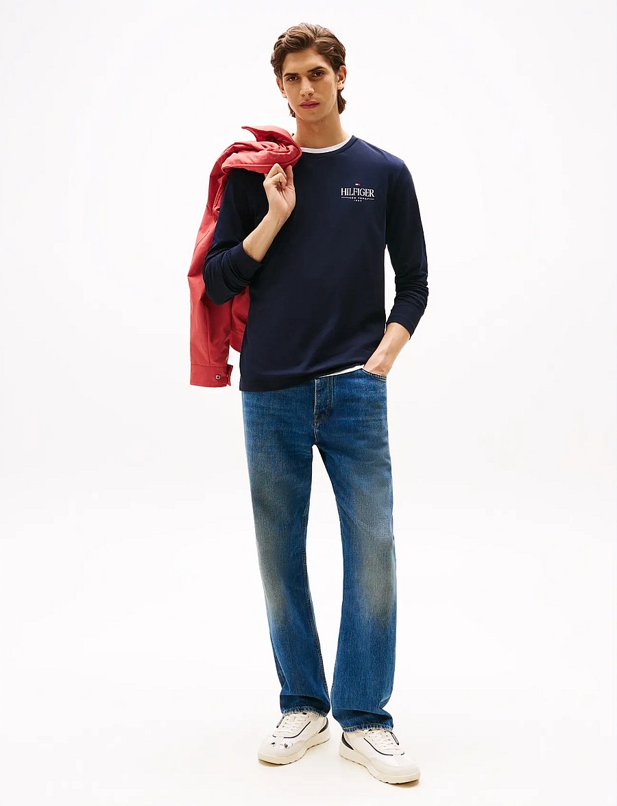 Tommy Hilfiger - HILFIGER STACK LS TEE - langærmede t-shirts - desert sky - 2