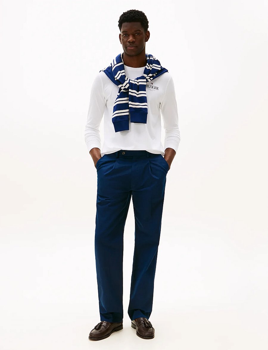 Tommy Hilfiger - HILFIGER STACK LS TEE - pikkade varrukatega t-särgid - white - 2