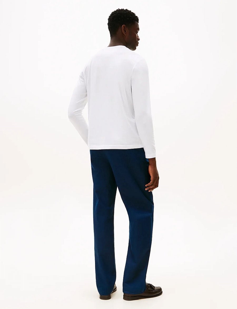 Tommy Hilfiger - HILFIGER STACK LS TEE - pikkade varrukatega t-särgid - white - 3