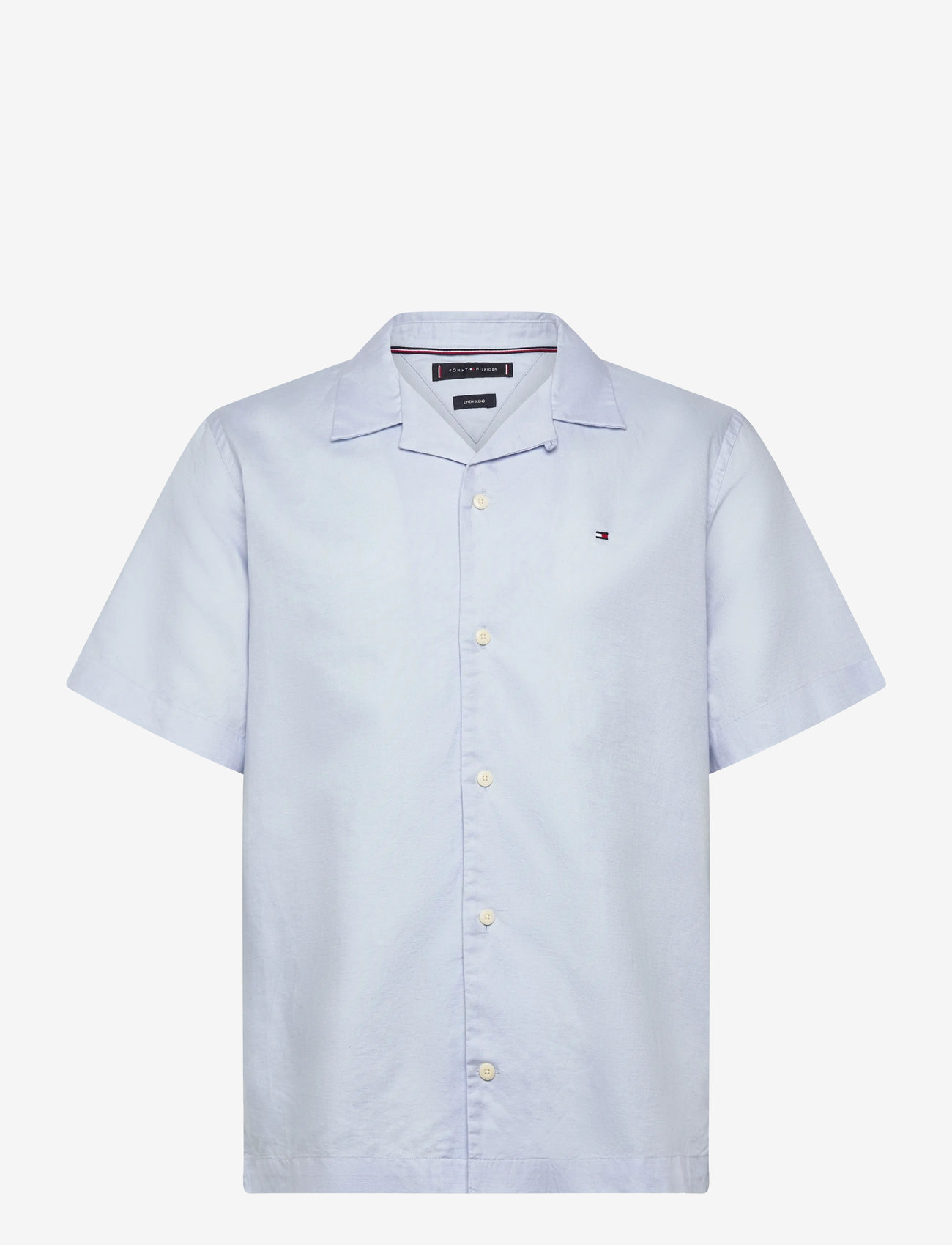 Tommy Hilfiger - LINEN BLEND SOLID S/S RF SHIRT - basic skjorter - breezy blue - 1