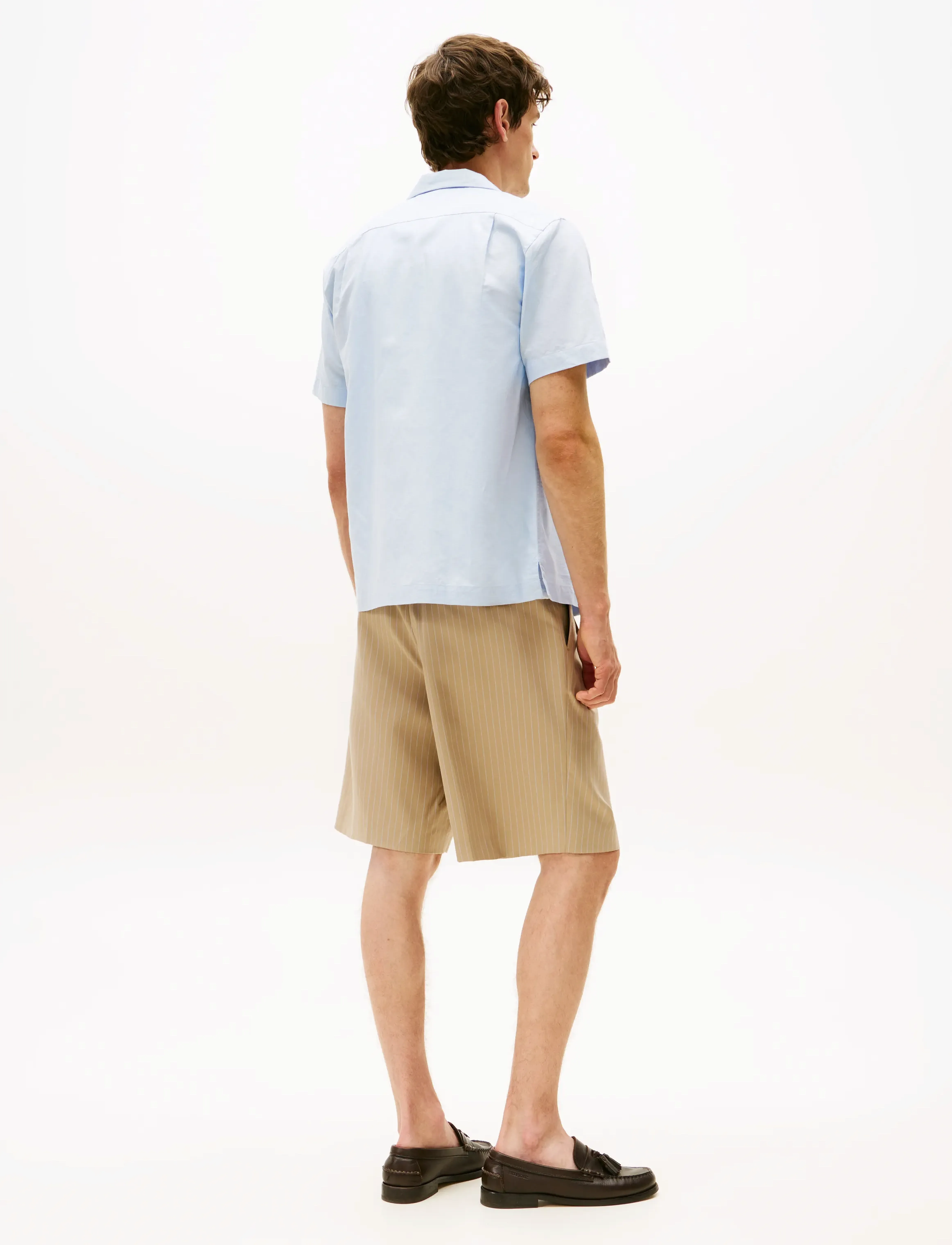 Tommy Hilfiger - LINEN BLEND SOLID S/S RF SHIRT - breezy blue - 4