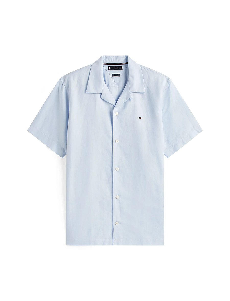 Tommy Hilfiger - LINEN BLEND SOLID S/S RF SHIRT - breezy blue - 5