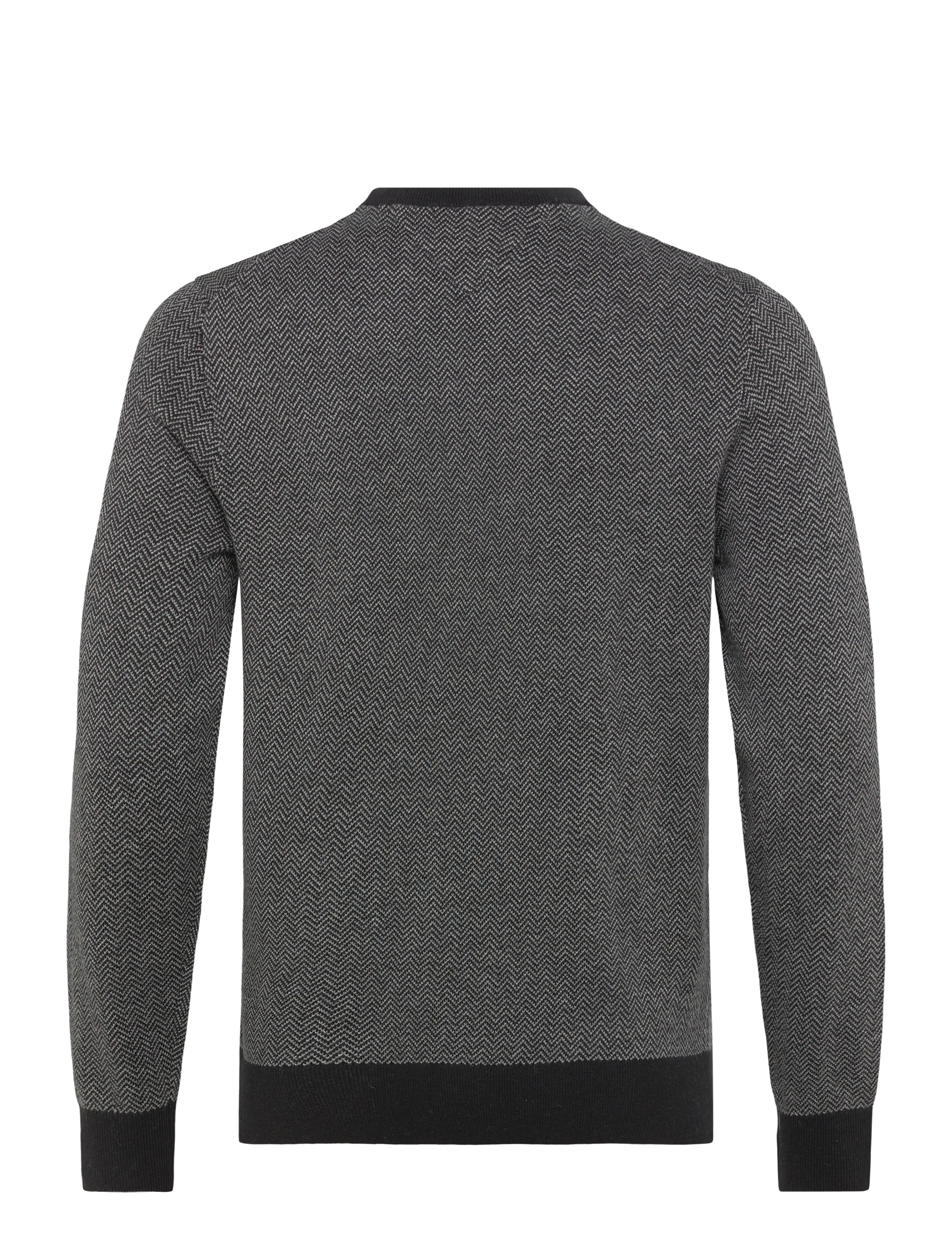 Tommy Hilfiger - PIMA CTN CASH HERRINGBONE CREW - ronde hals - black medium grey htr - 2