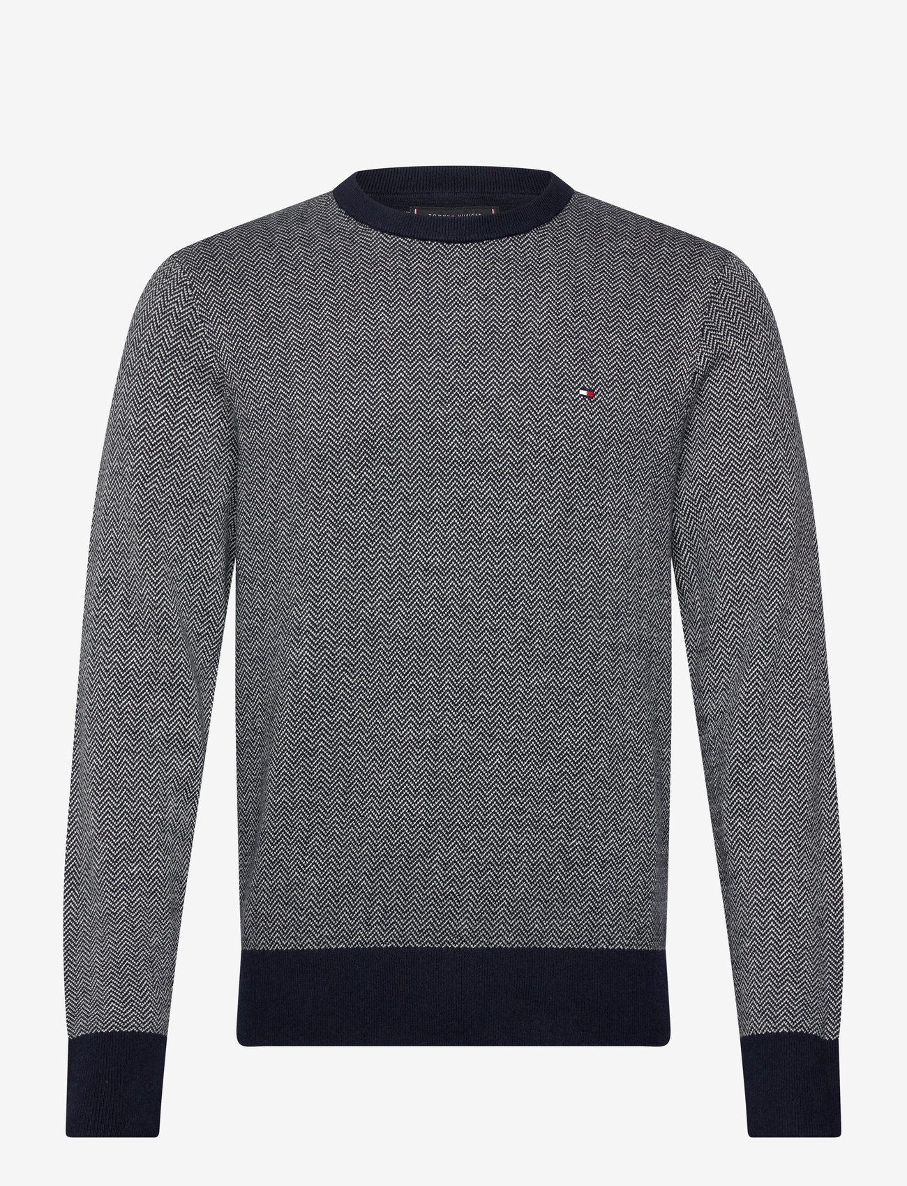 Tommy Hilfiger - PIMA CTN CASH HERRINGBONE CREW - Ümmarguse kaelusega kudumid - desert sky ivory petal - 1