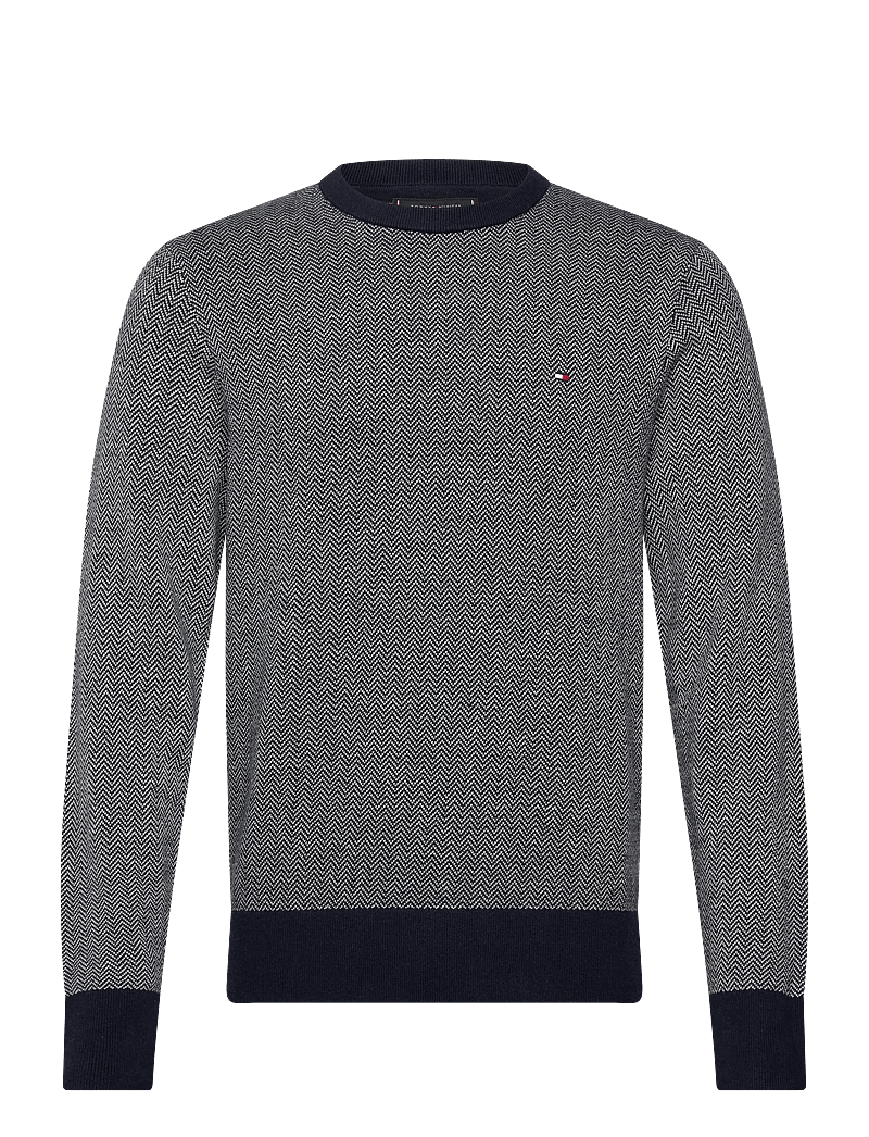 Tommy Hilfiger - PIMA CTN CASH HERRINGBONE CREW - Ümmarguse kaelusega kudumid - desert sky ivory petal - 1