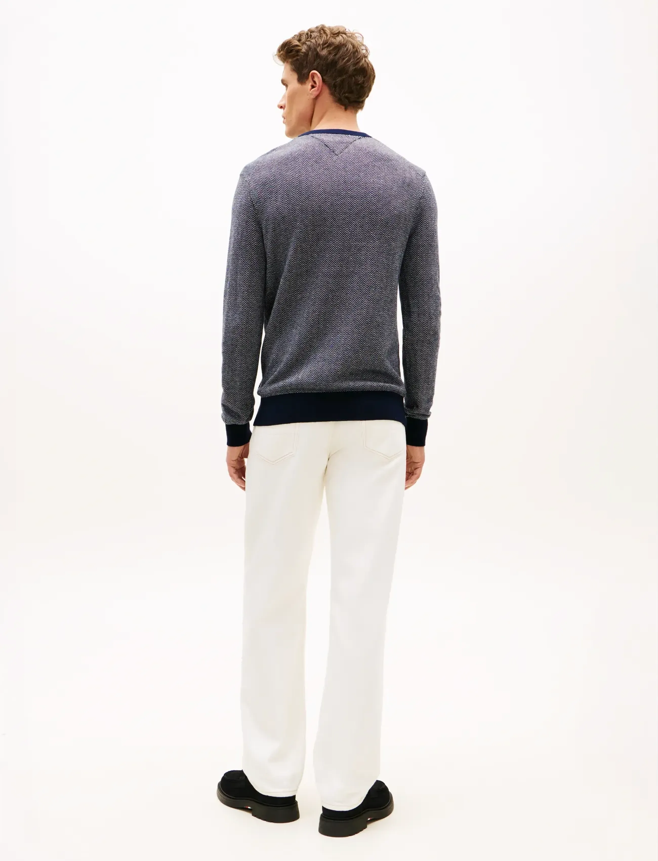 Tommy Hilfiger - PIMA CTN CASH HERRINGBONE CREW - round necks - desert sky ivory petal - 4