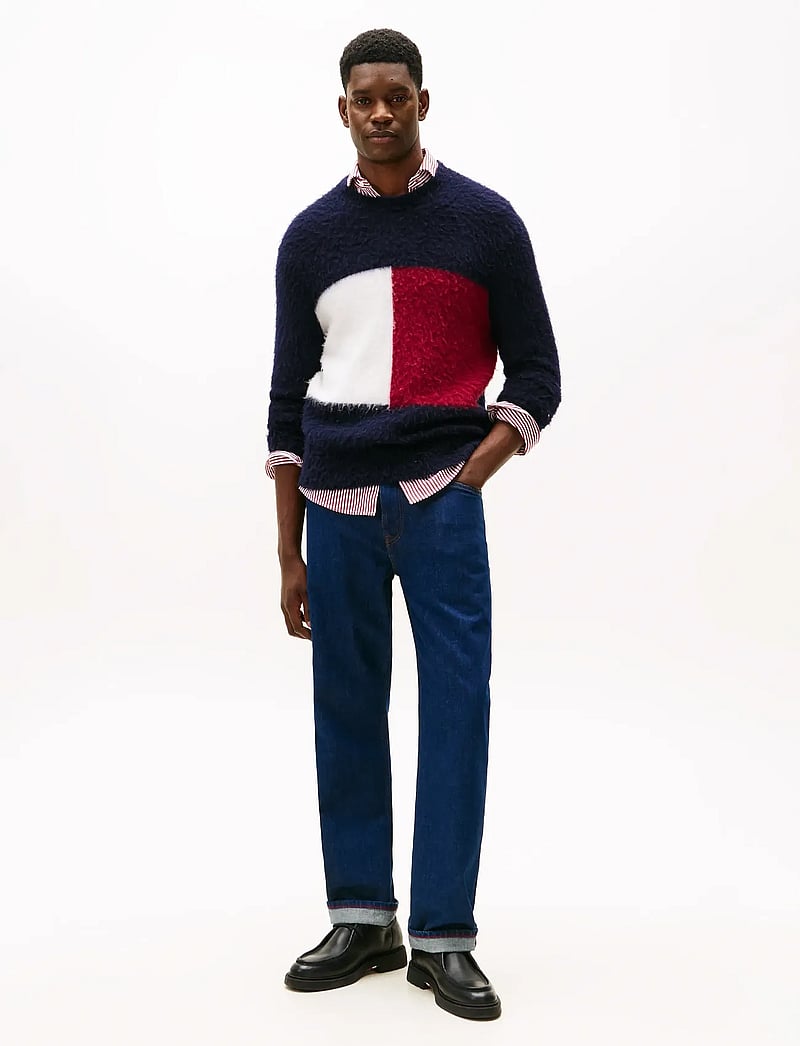 Tommy Hilfiger - ALPACA BLEND BIG FLAG CREW NECK - rundhalsad - desert sky - 3