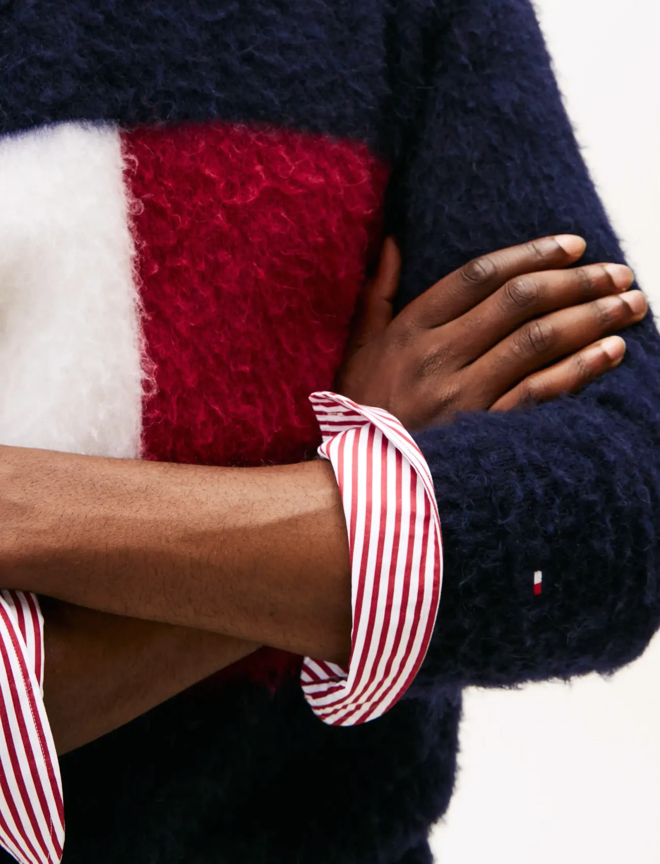 Tommy Hilfiger - ALPACA BLEND BIG FLAG CREW NECK - kringlótt hálsmál  - desert sky - 5