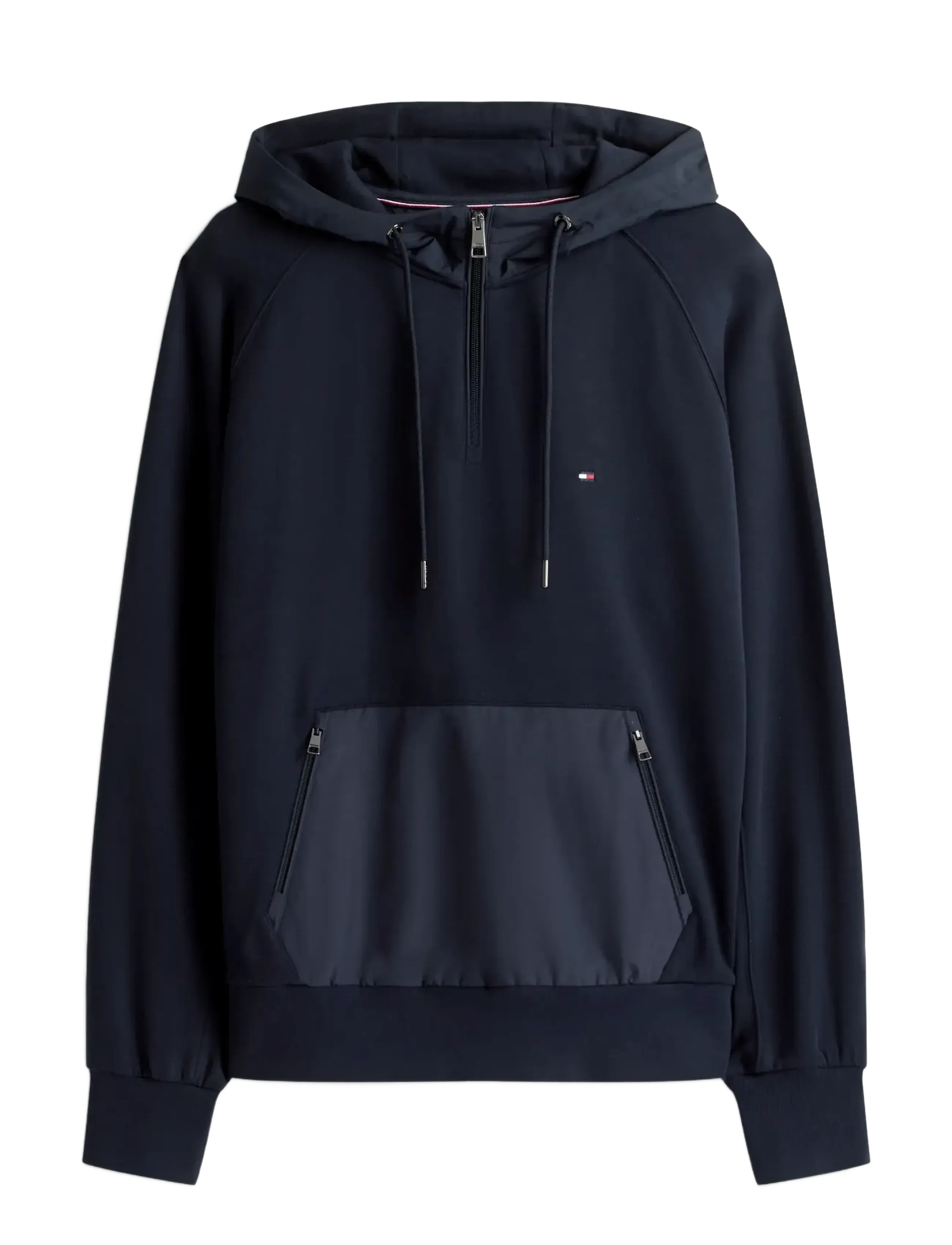 Tommy Hilfiger MIX MEDIA 1/4 ZIP HOODY - Hættetrøjer - DESERT SKY / navy
