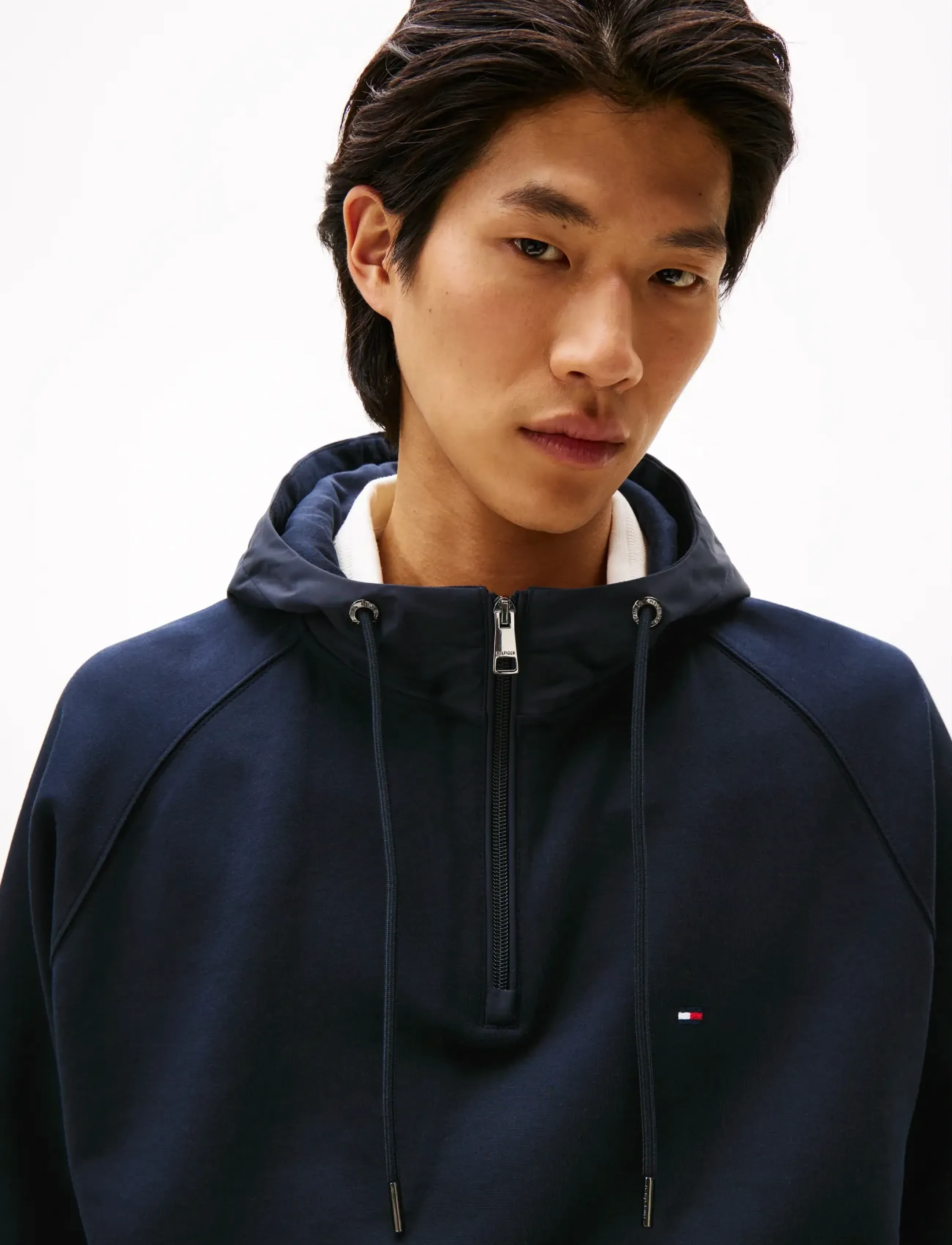 Tommy Hilfiger - MIX MEDIA 1/4 ZIP HOODY - hættetrøjer - desert sky - 4