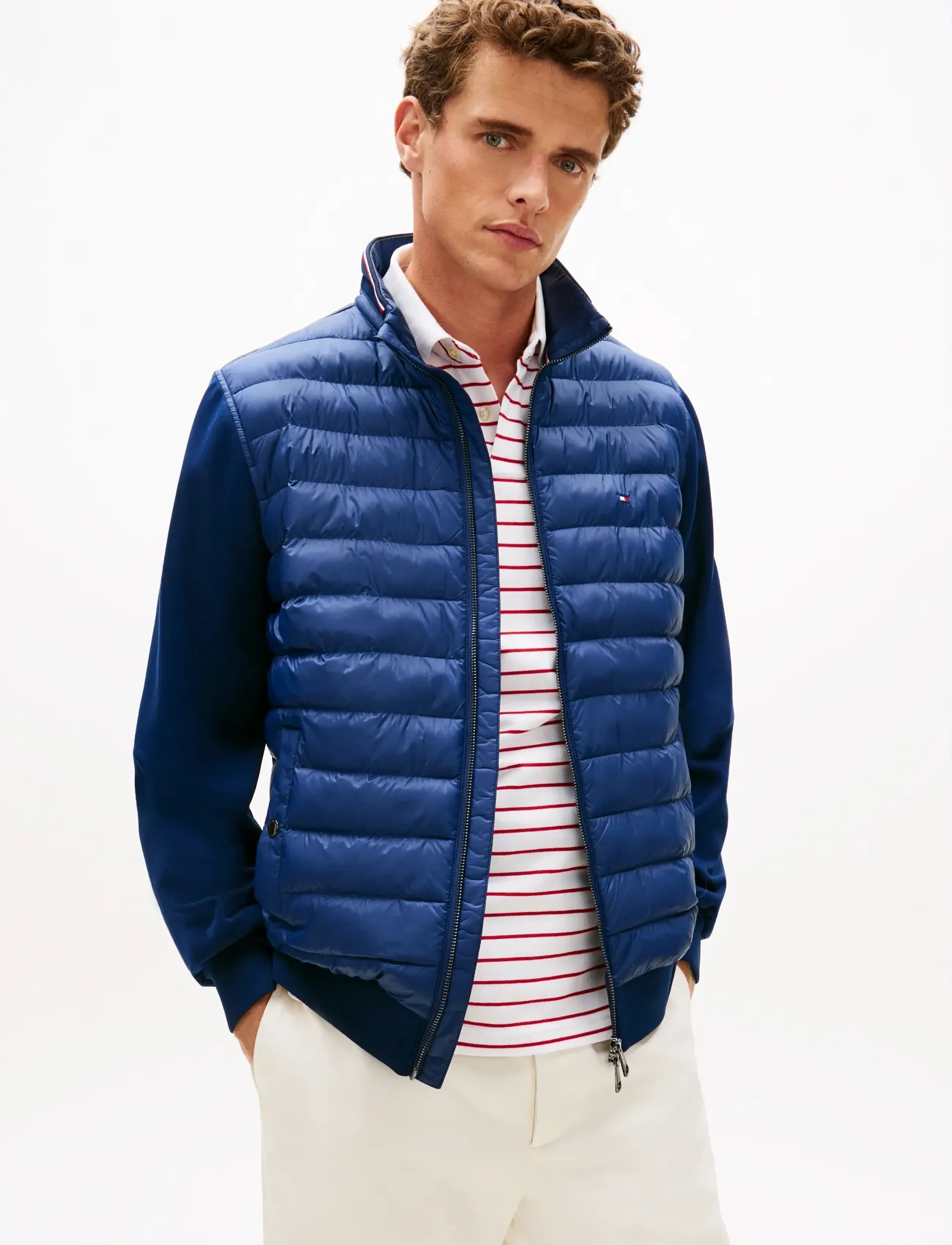 Tommy Hilfiger MIX MEDIA ESS RWB STAND COLLAR - Overtøj - CARBON NAVY / navy