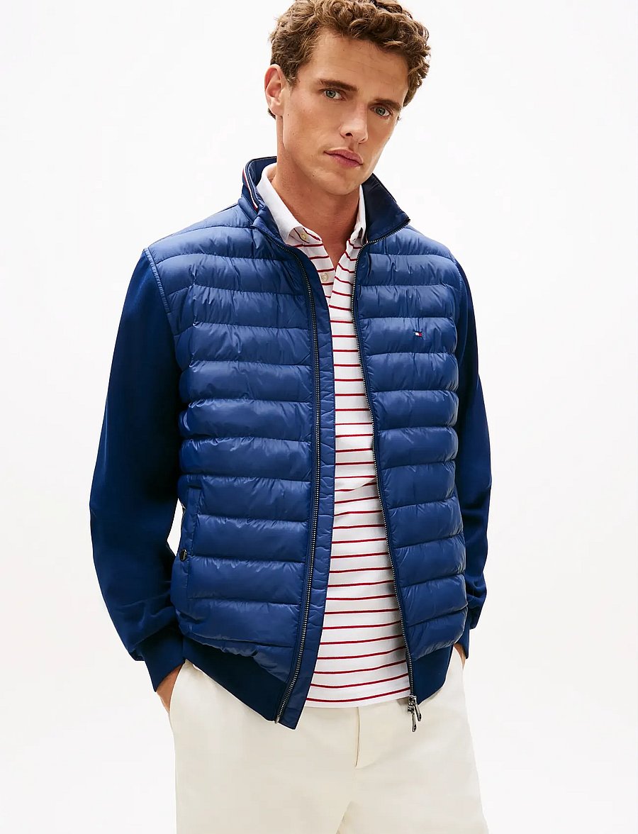 Tommy Hilfiger - MIX MEDIA ESS RWB STAND COLLAR - hybriditakit - carbon navy - 0