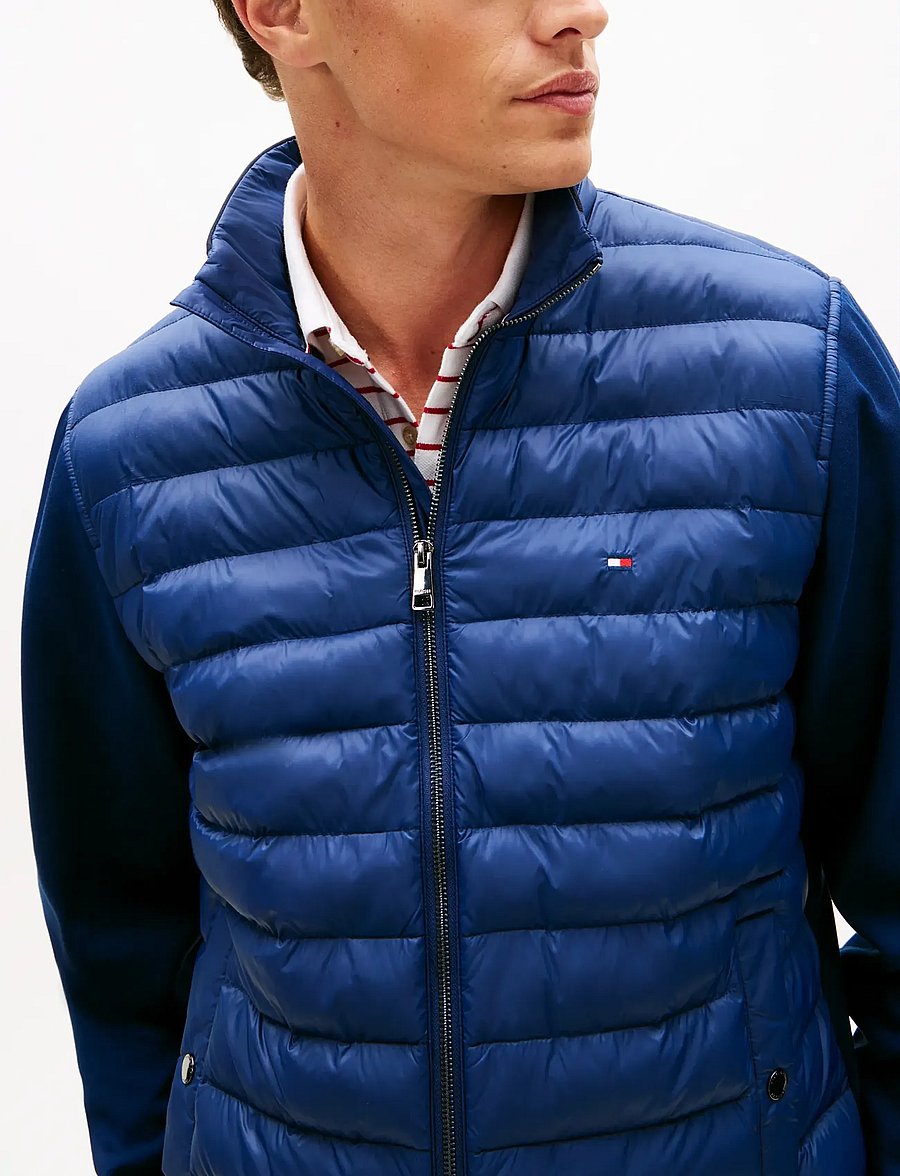 Tommy Hilfiger - MIX MEDIA ESS RWB STAND COLLAR - hybriditakit - carbon navy - 4