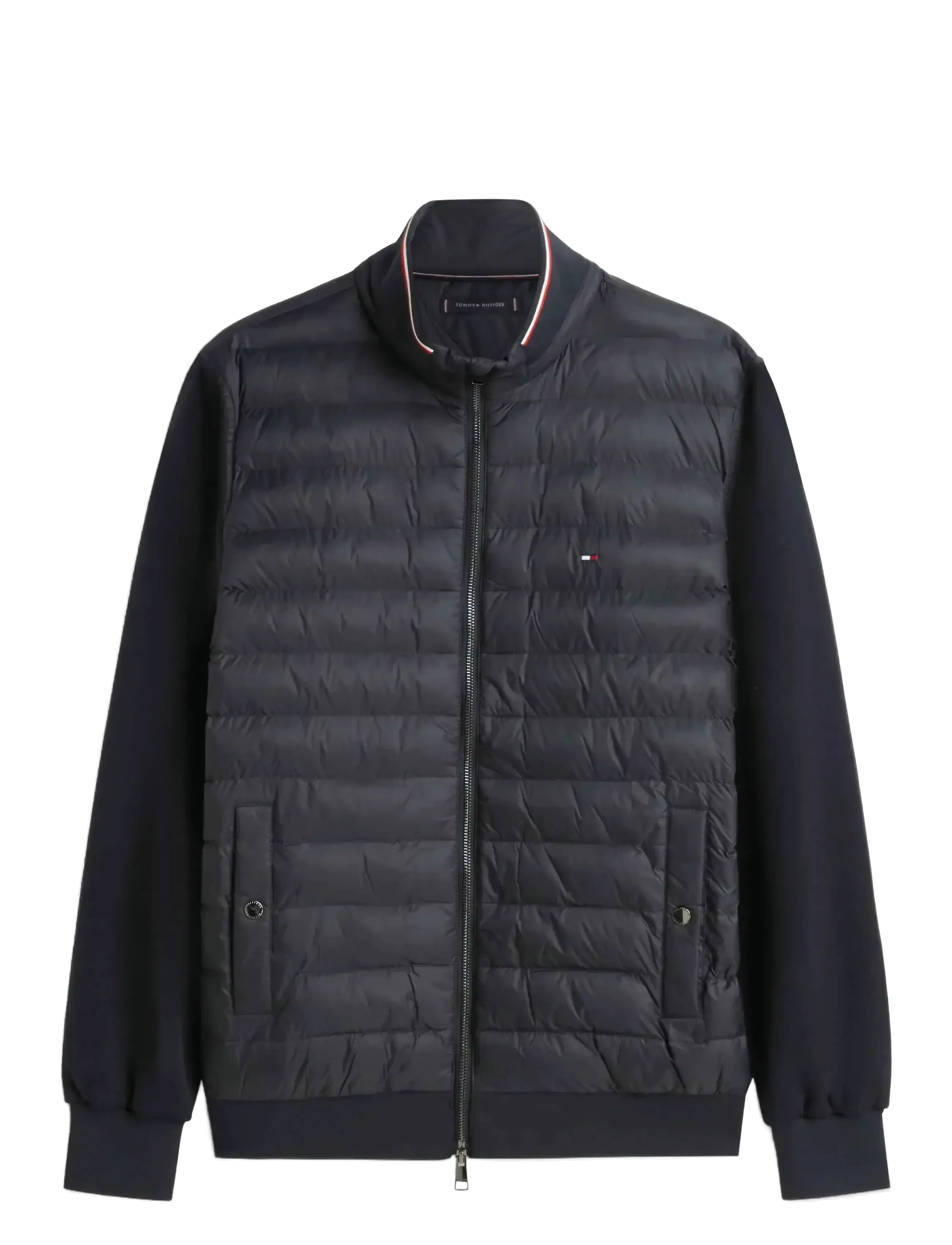 Tommy Hilfiger MIX MEDIA ESS RWB STAND COLLAR - Autumn savings - DESERT SKY / navy