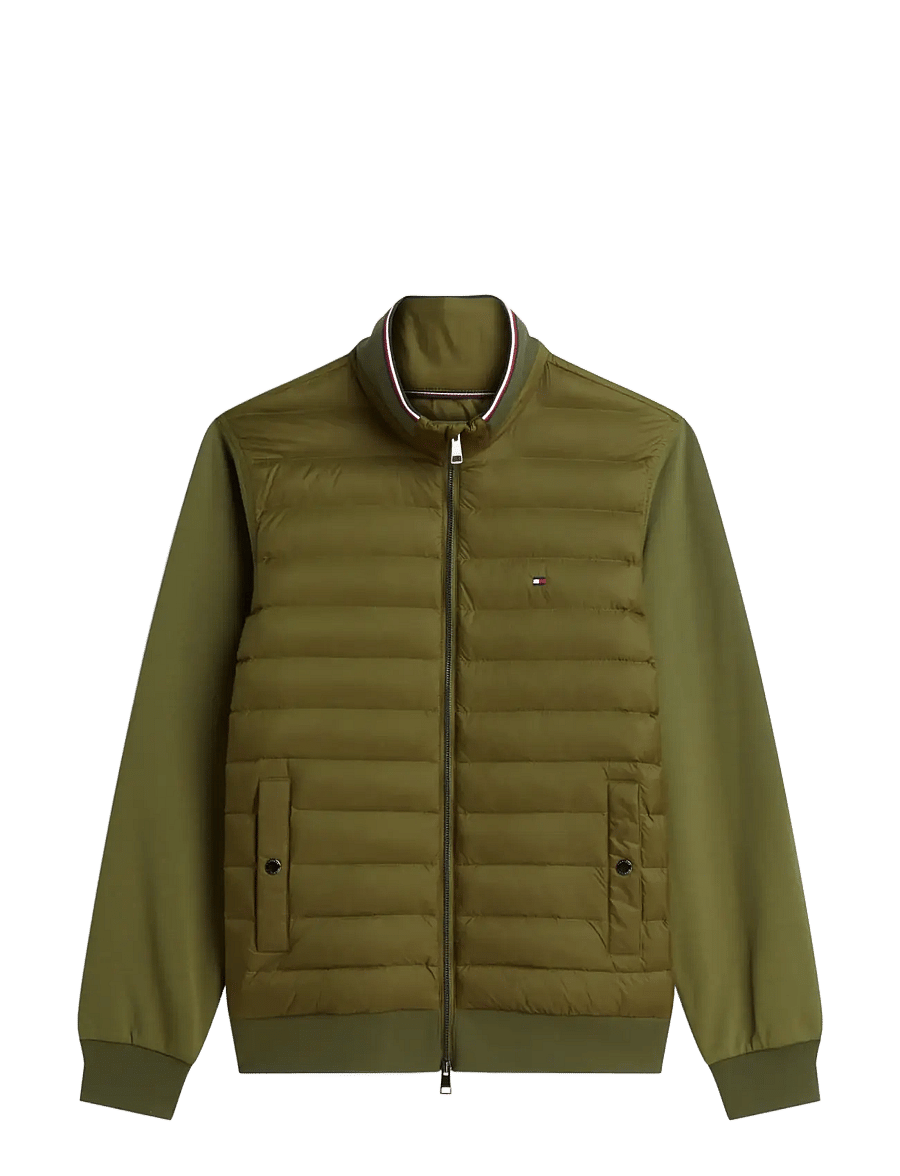 Tommy Hilfiger - MIX MEDIA ESS RWB STAND COLLAR - hybrid-jacken - huntsman green - 1
