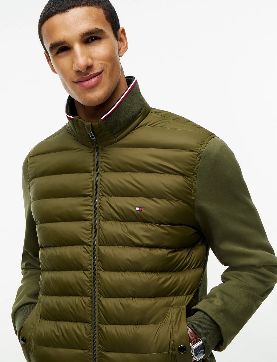 Tommy Hilfiger - MIX MEDIA ESS RWB STAND COLLAR - hybrid-jacken - huntsman green - 3