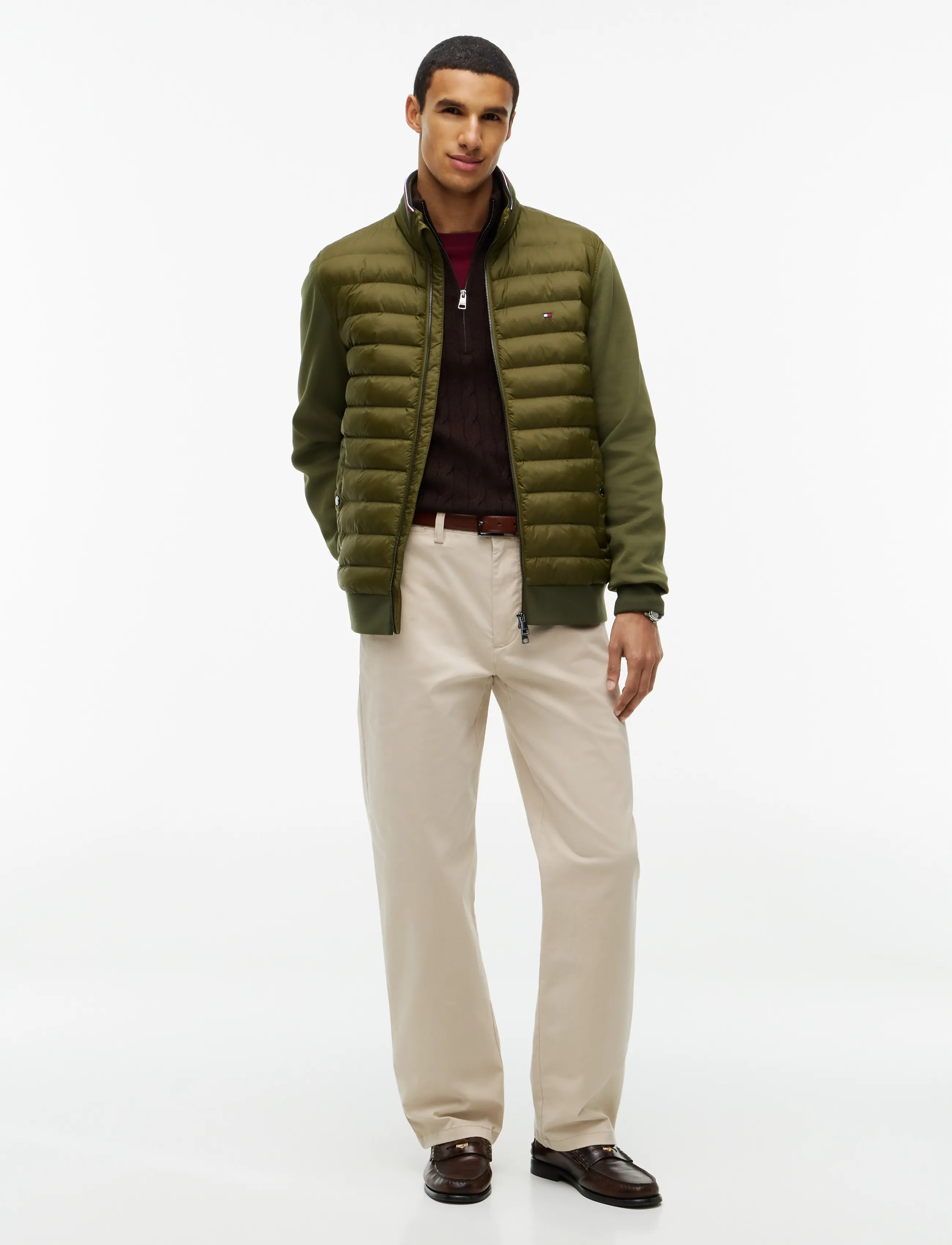 Tommy Hilfiger - MIX MEDIA ESS RWB STAND COLLAR - hybrid-jacken - huntsman green - 4