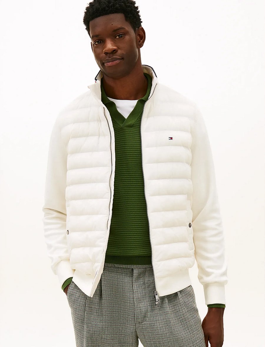 Tommy Hilfiger - MIX MEDIA ESS RWB STAND COLLAR - hybrid-jacken - ivory petal - 0
