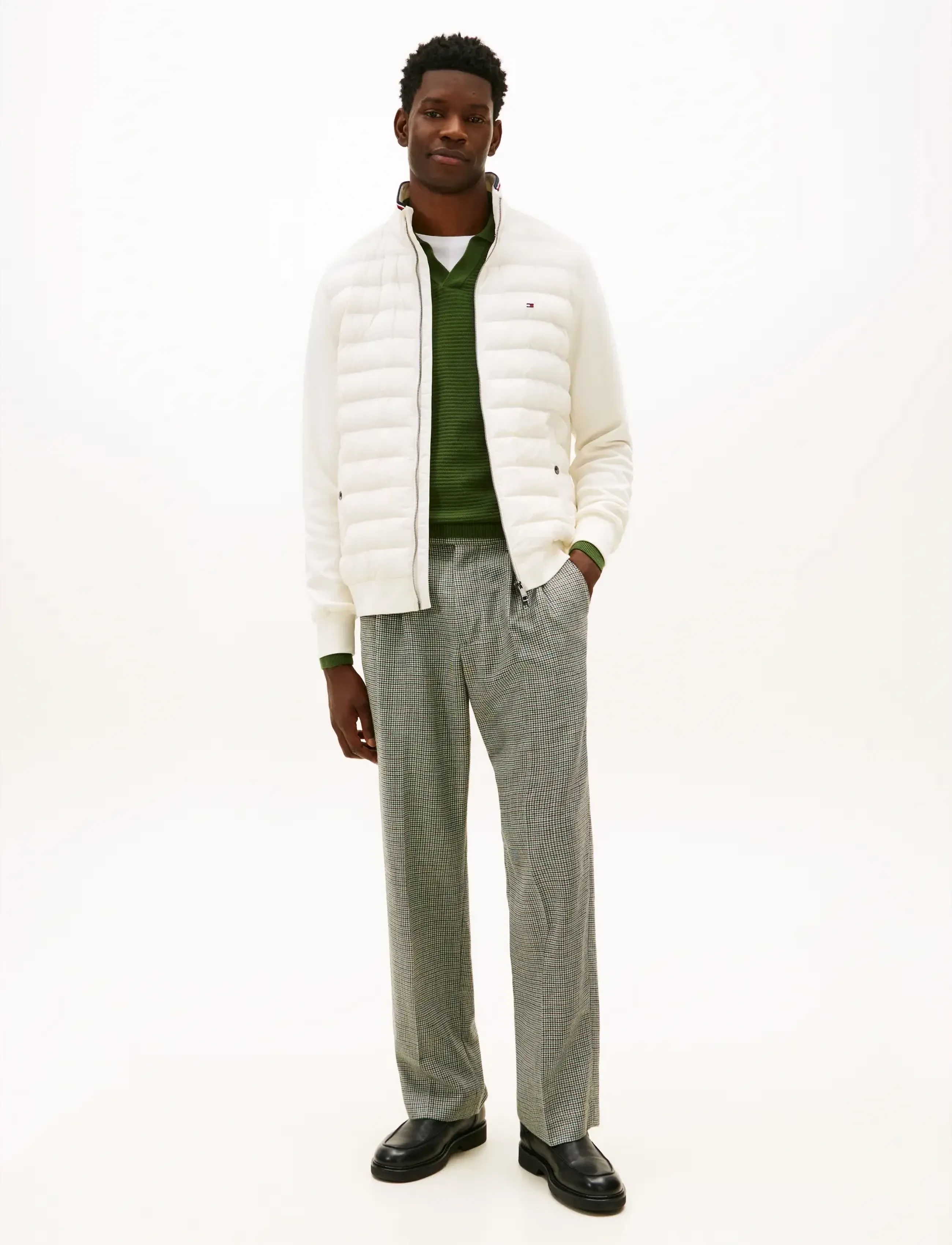 Tommy Hilfiger - MIX MEDIA ESS RWB STAND COLLAR - hybrid jackets  - ivory petal - 2