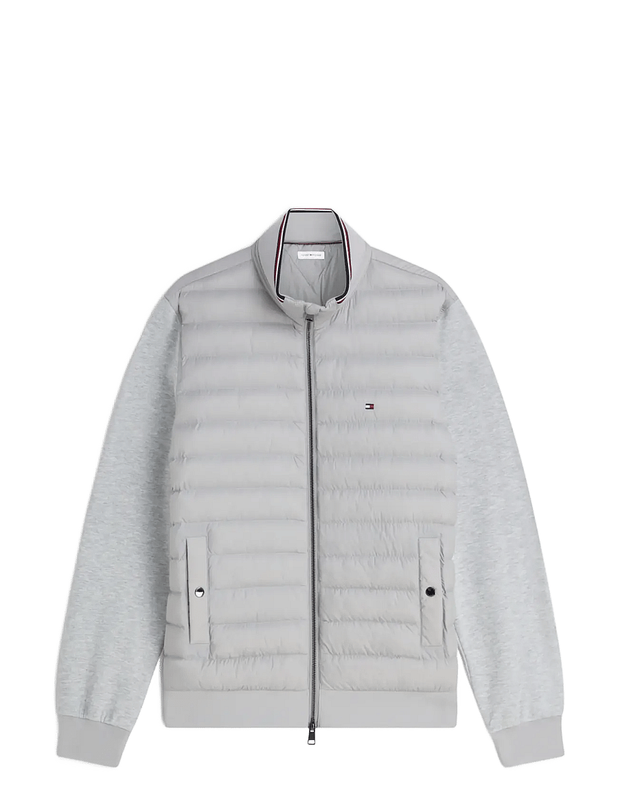 Tommy Hilfiger - MIX MEDIA ESS RWB STAND COLLAR - hybrid-jacken - light grey heather - 0