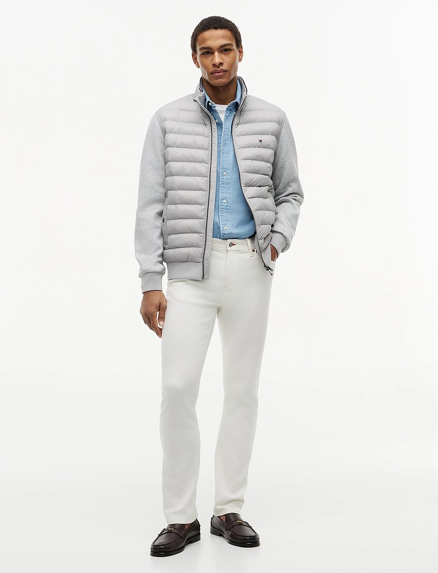 Tommy Hilfiger - MIX MEDIA ESS RWB STAND COLLAR - hybrid-jacken - light grey heather - 2