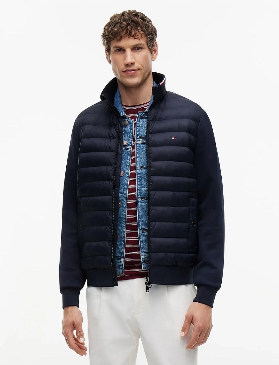 Tommy Hilfiger - MIX MEDIA ESS RWB STAND COLLAR - hübriidjoped - navy blue - 0