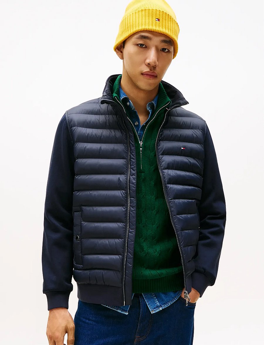 Tommy Hilfiger - MIX MEDIA ESS RWB STAND COLLAR - hybrid-jacken - navy blue - 0