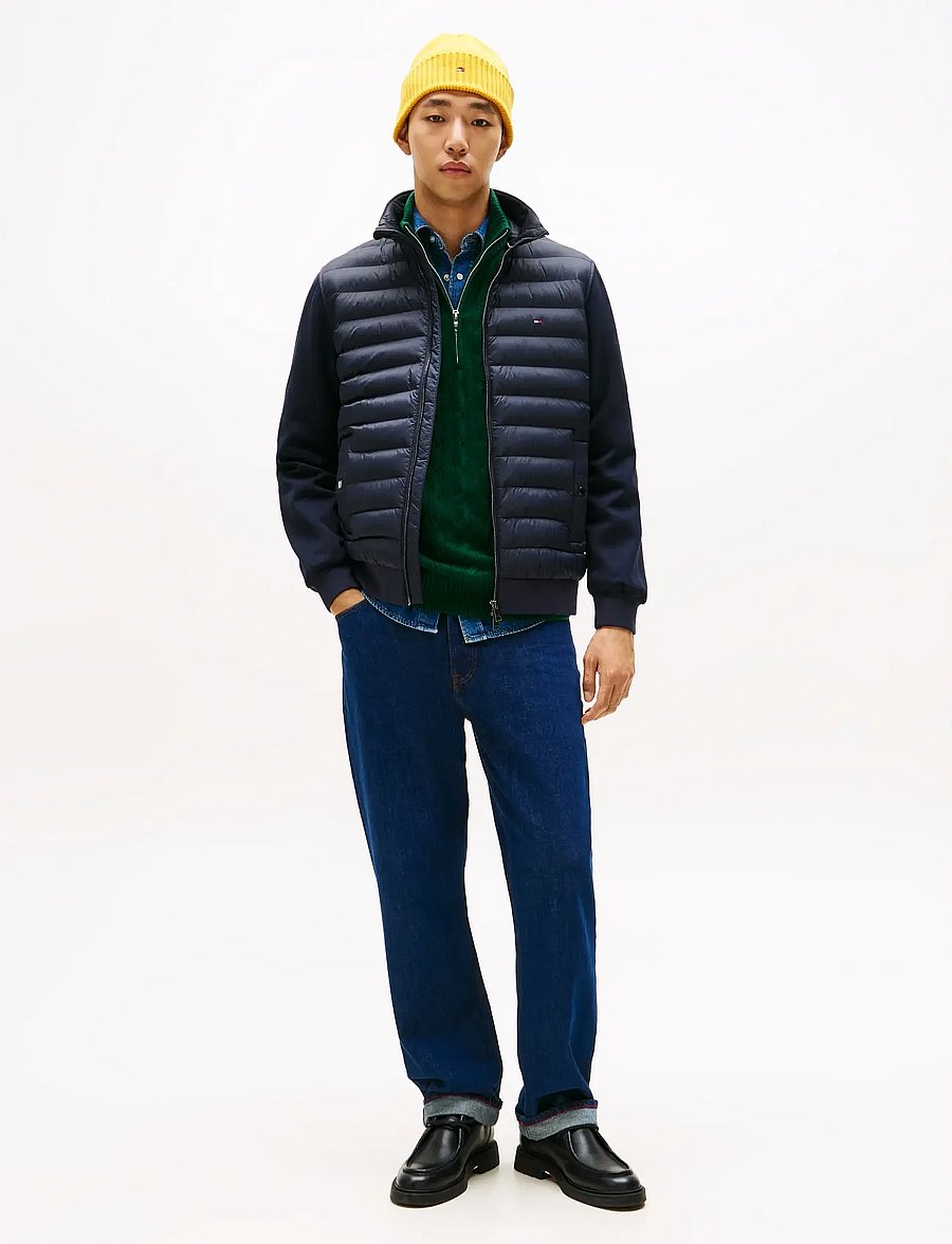 Tommy Hilfiger - MIX MEDIA ESS RWB STAND COLLAR - hybrid-jacken - navy blue - 2