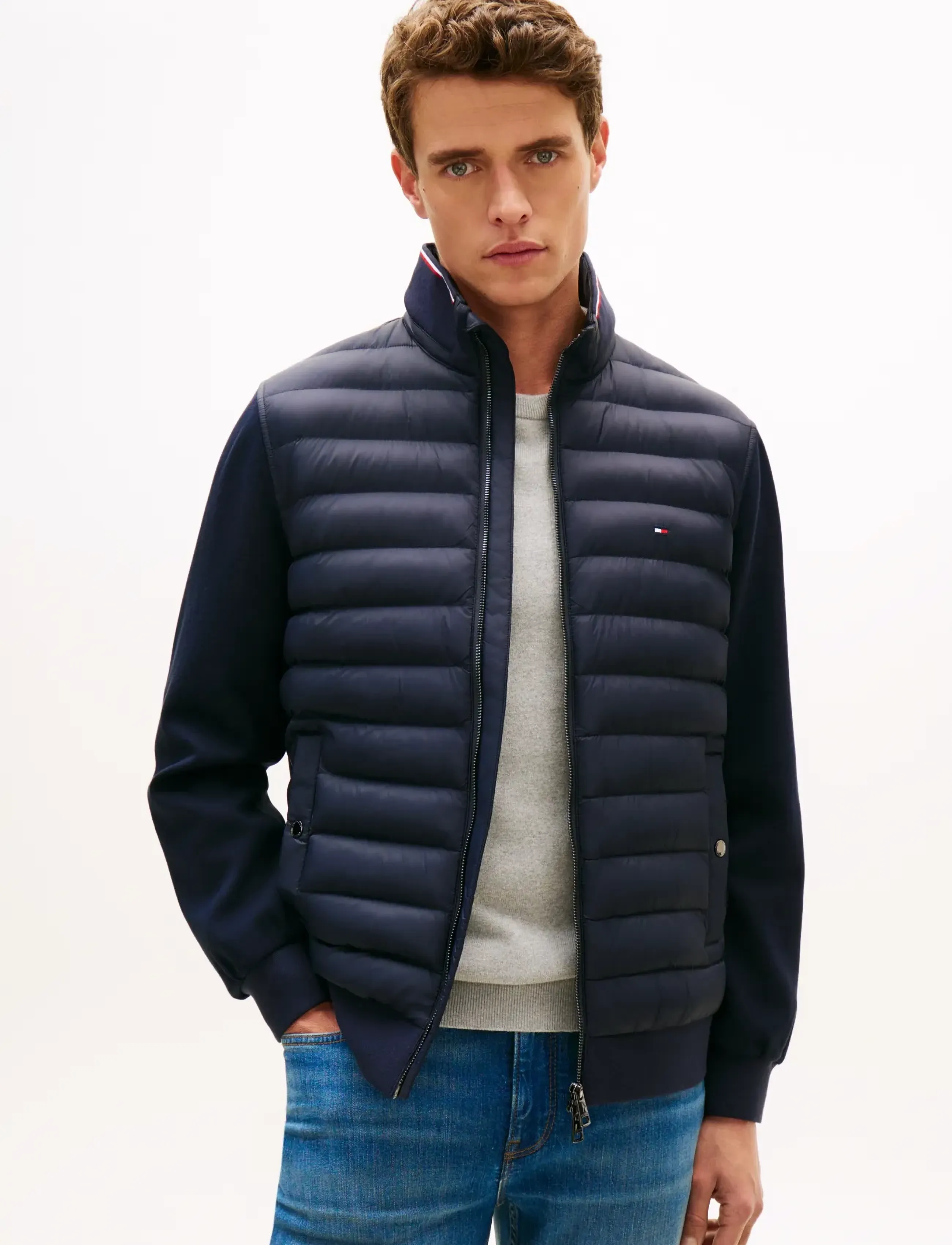 Tommy Hilfiger - MIX MEDIA ESS RWB STAND COLLAR - hübriidjoped - navy blue - 5