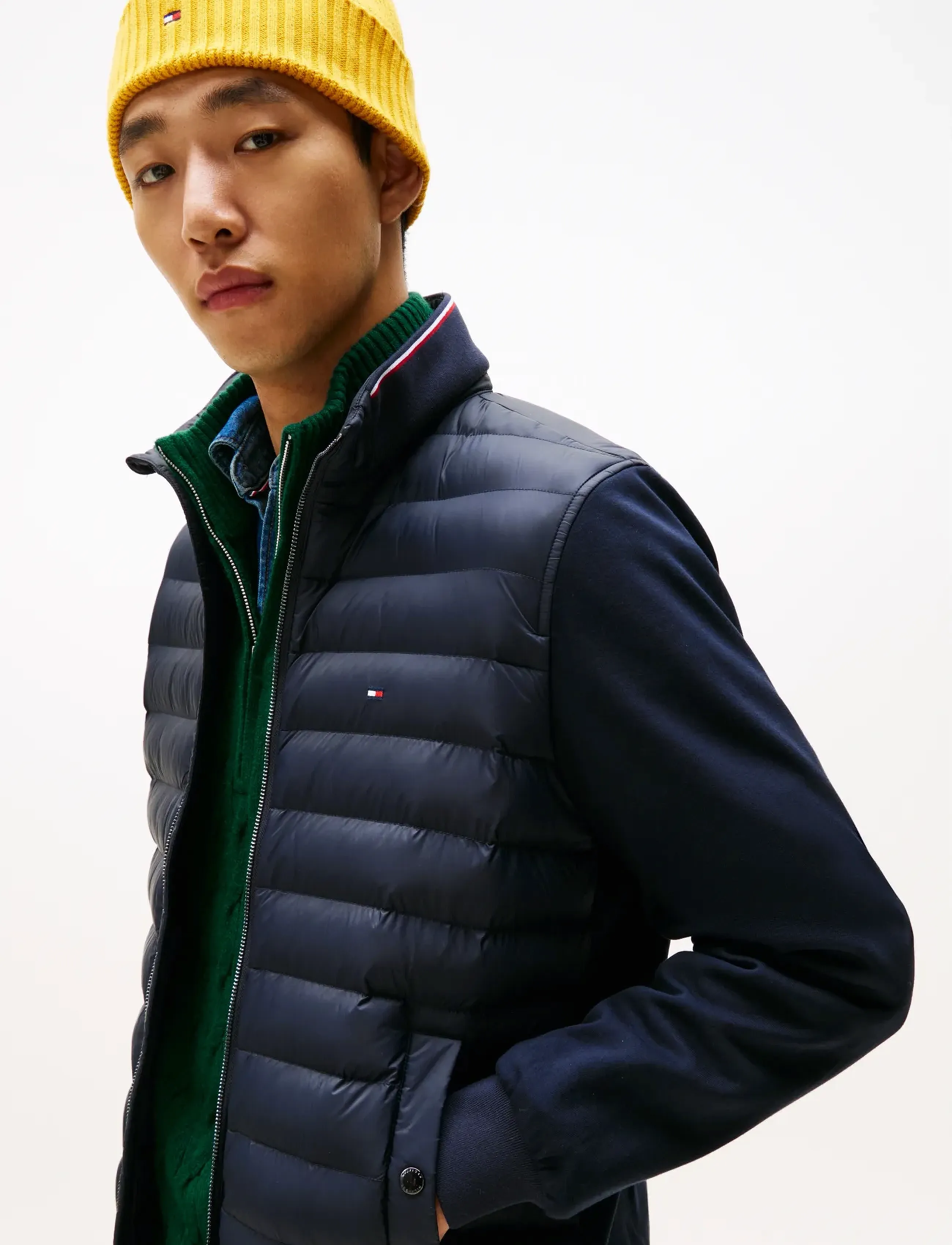 Tommy Hilfiger - MIX MEDIA ESS RWB STAND COLLAR - hybrid-jacken - navy blue - 4