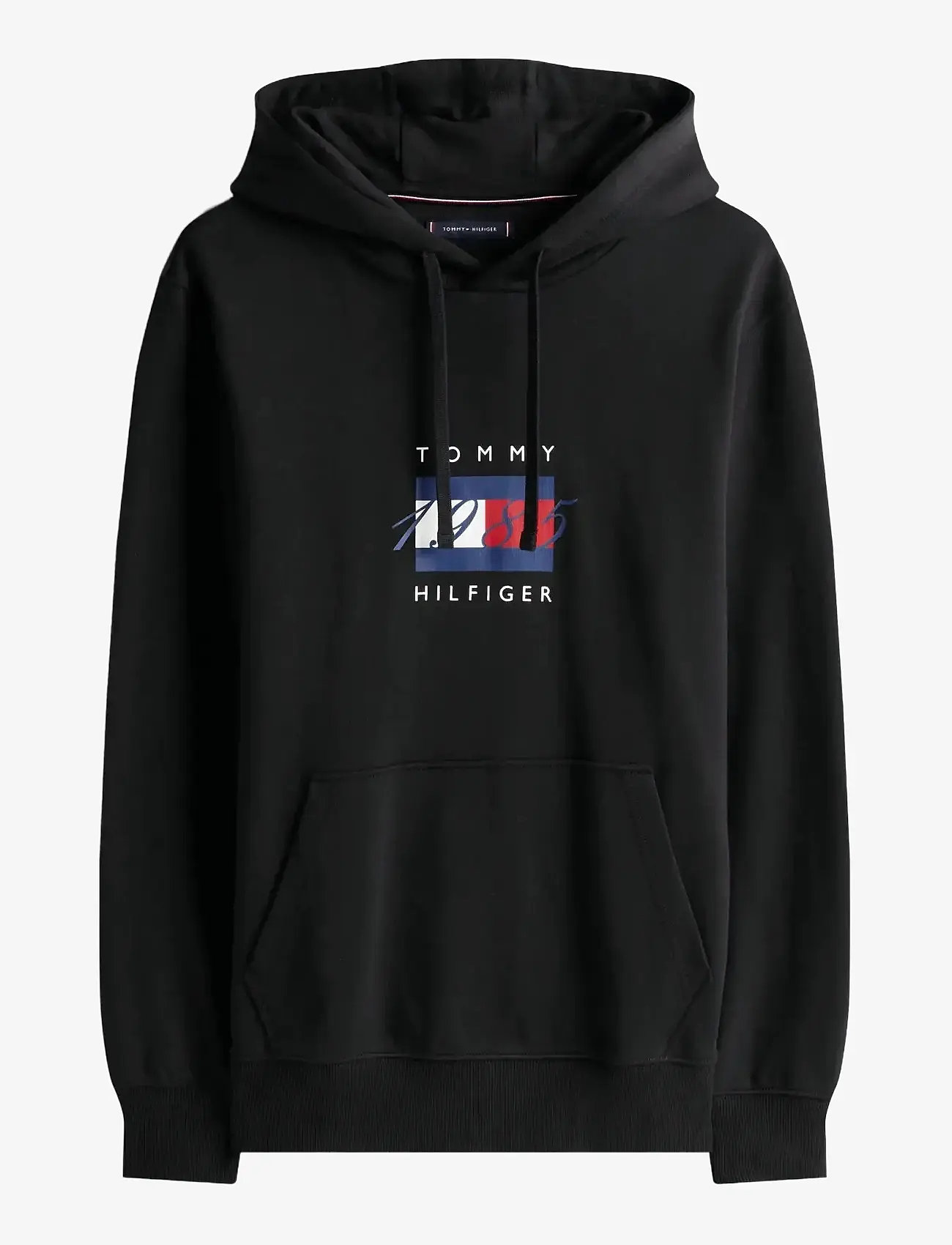 Tommy Hilfiger - LINEAR FLAG GRAPHIC HOODIE - kapuutsiga dressipluusid - black - 1