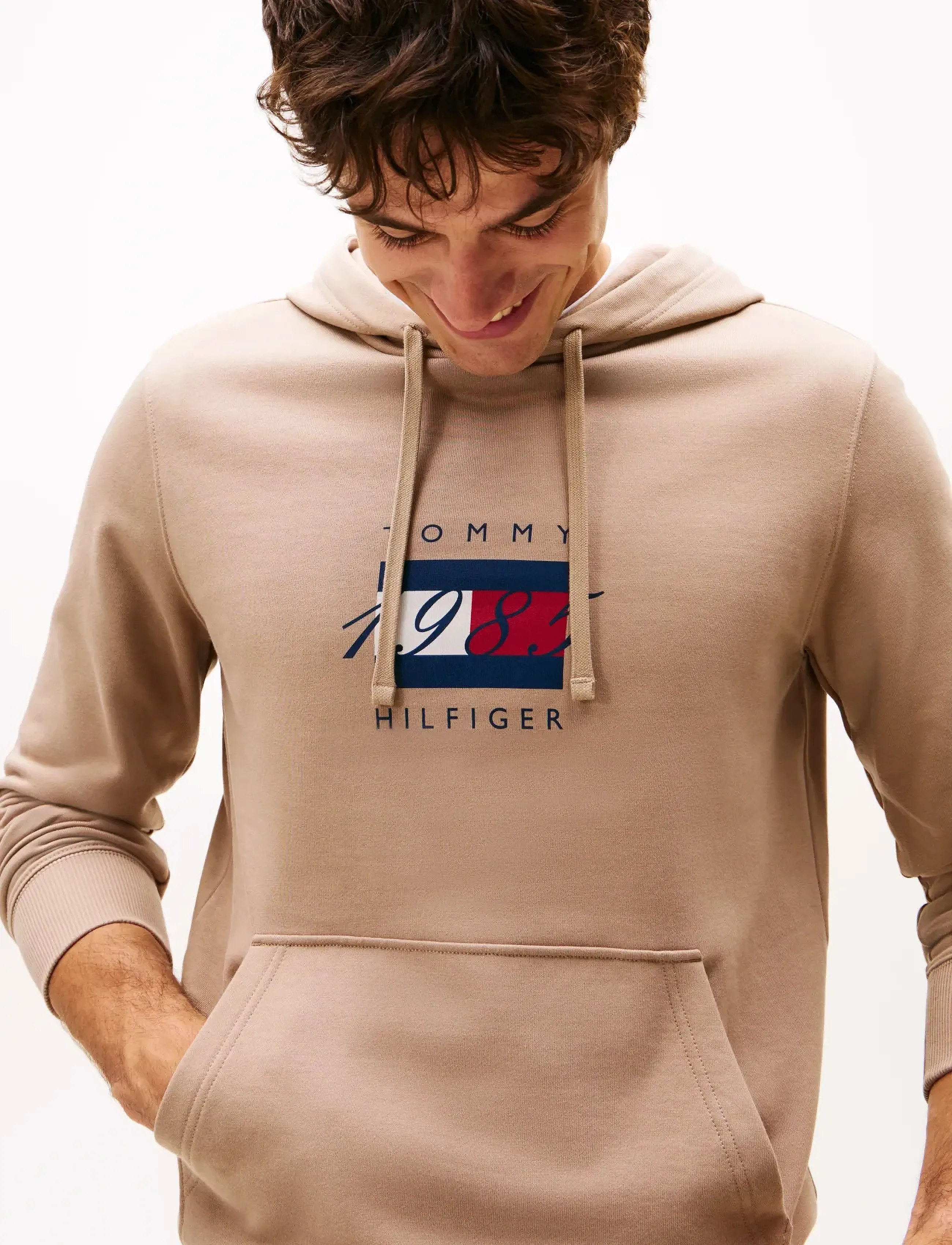 Tommy Hilfiger - LINEAR FLAG GRAPHIC HOODIE - sweats à capuche - coastal taupe - 4