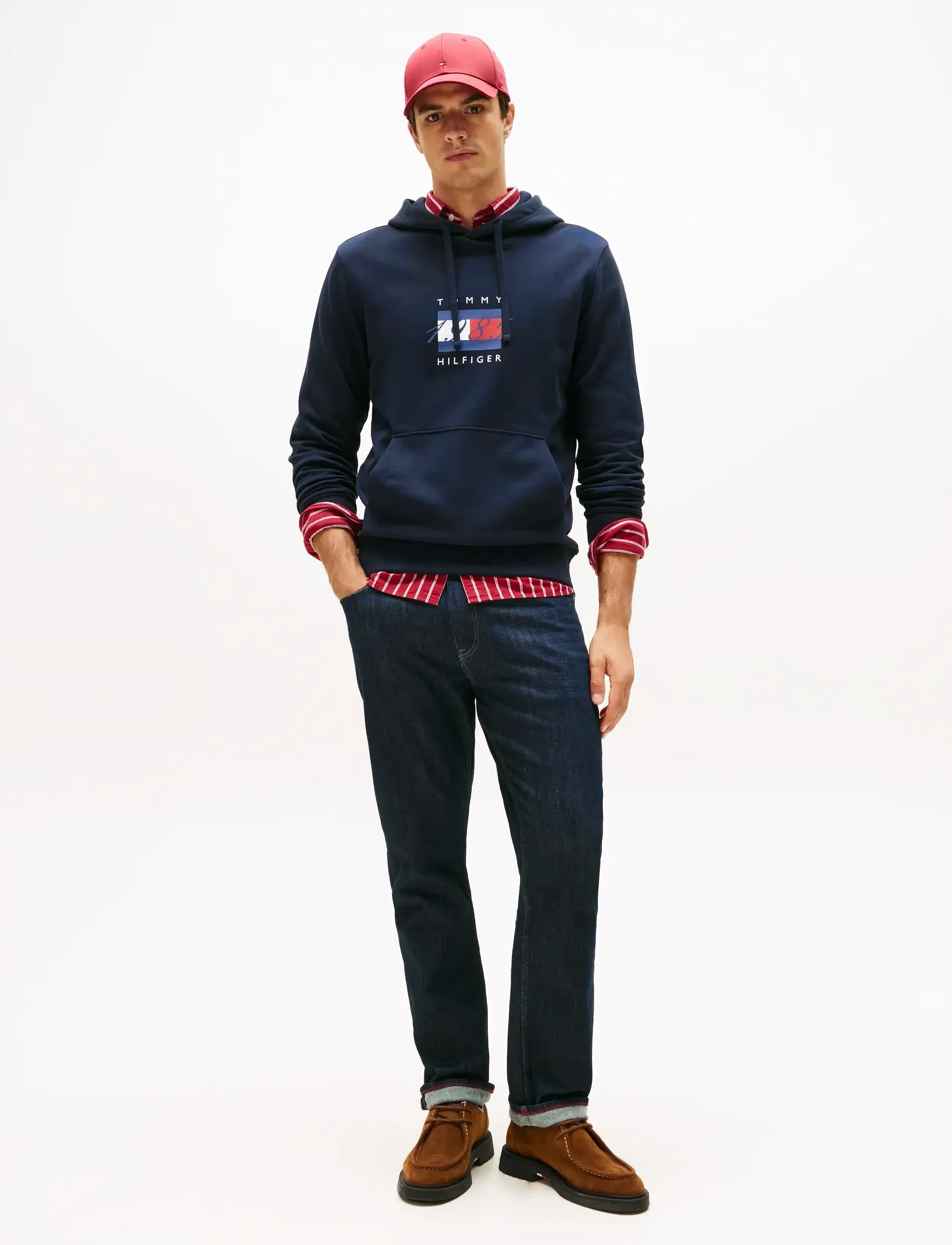 Tommy Hilfiger - LINEAR FLAG GRAPHIC HOODIE - bluzy z kapturem - desert sky - 2