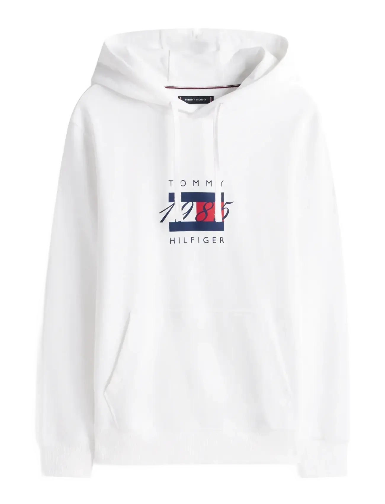 Tommy Hilfiger LINEAR FLAG GRAPHIC HOODIE - Vaatteet - WHITE / white