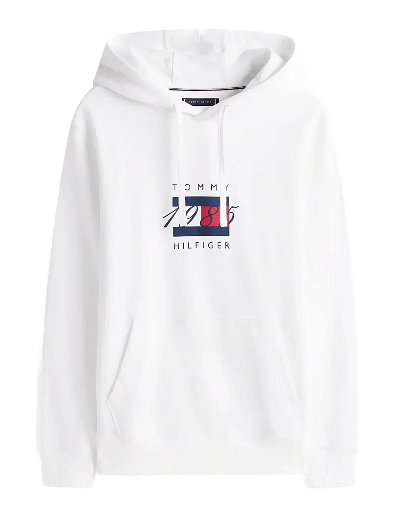 Tommy Hilfiger - LINEAR FLAG GRAPHIC HOODIE - hoodies - white - 1
