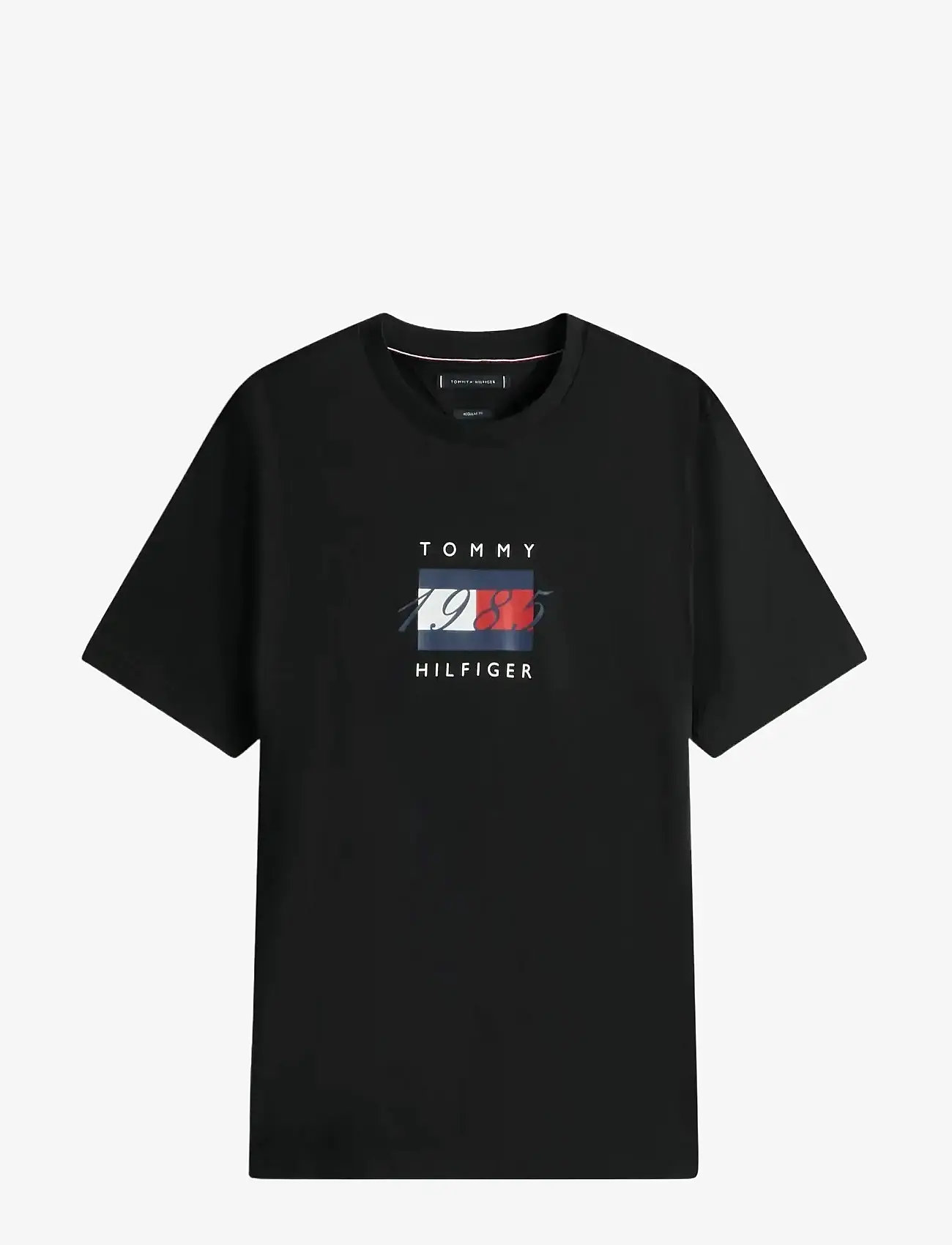 Tommy Hilfiger - LINEAR FLAG GRAPHIC TEE - sügisesed riided - black - 0