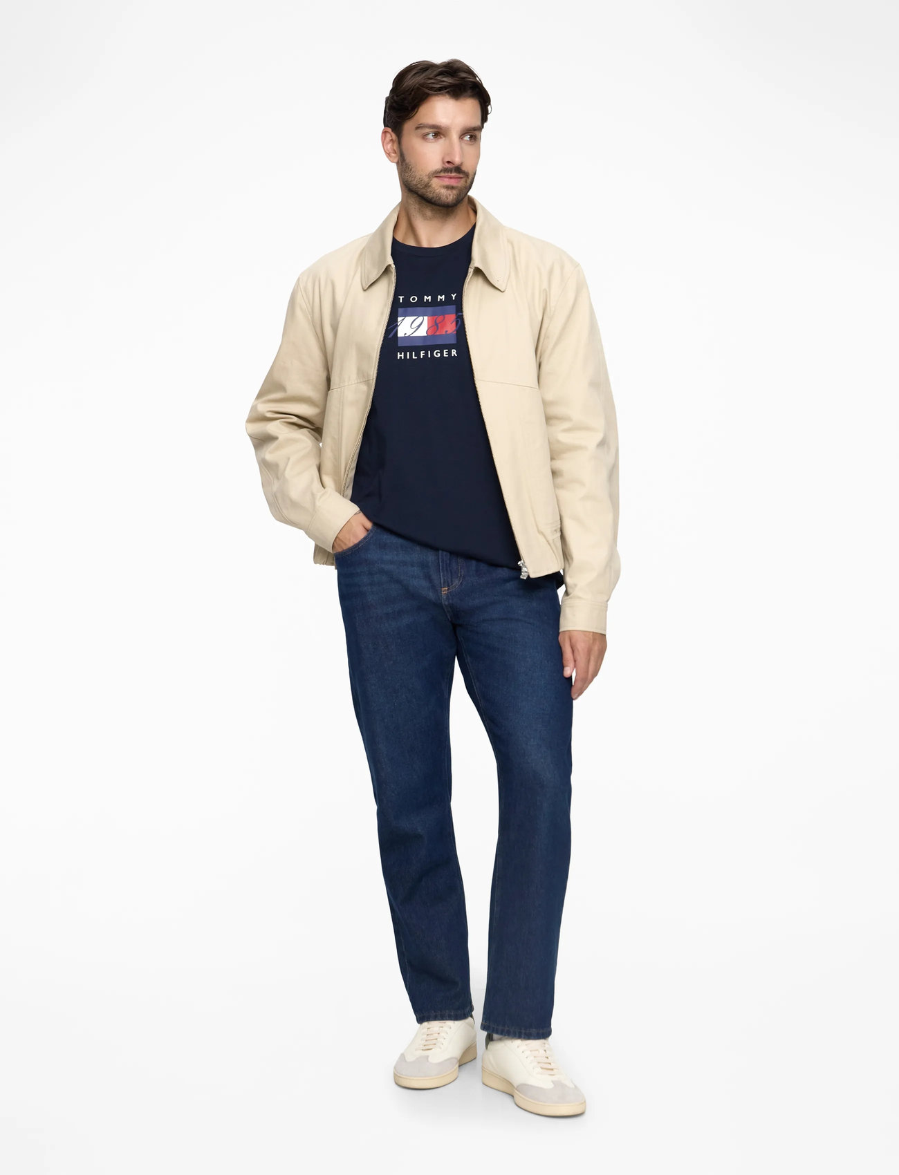 Tommy Hilfiger - LINEAR FLAG GRAPHIC TEE - herbstliche kleidung - desert sky - 1