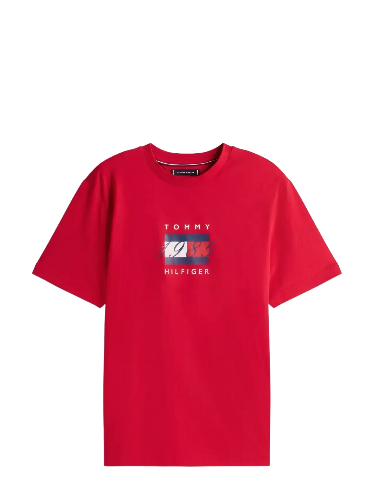 Tommy Hilfiger LINEAR FLAG GRAPHIC TEE - T-shirts - MEDIUM RED / red