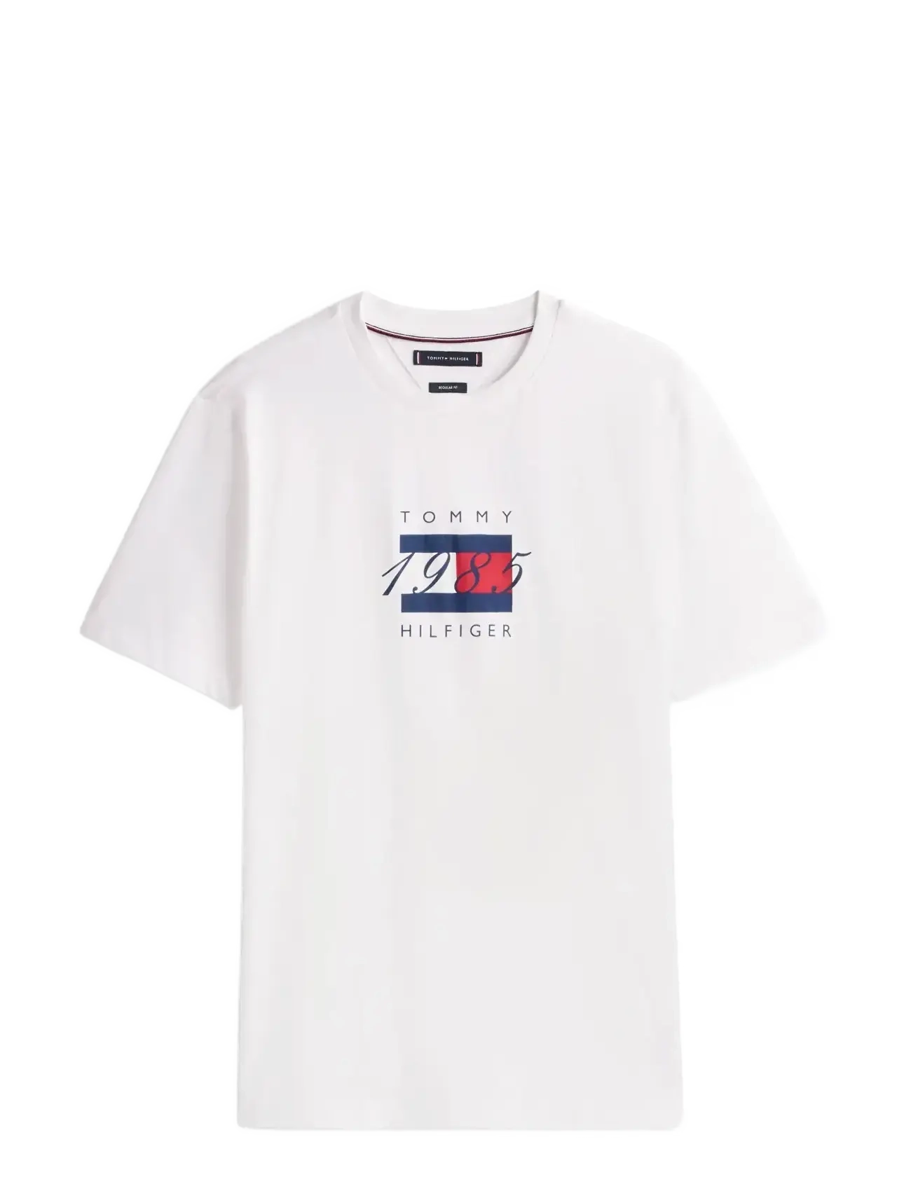 Tommy Hilfiger LINEAR FLAG GRAPHIC TEE - Kurzärmelige - WHITE / white