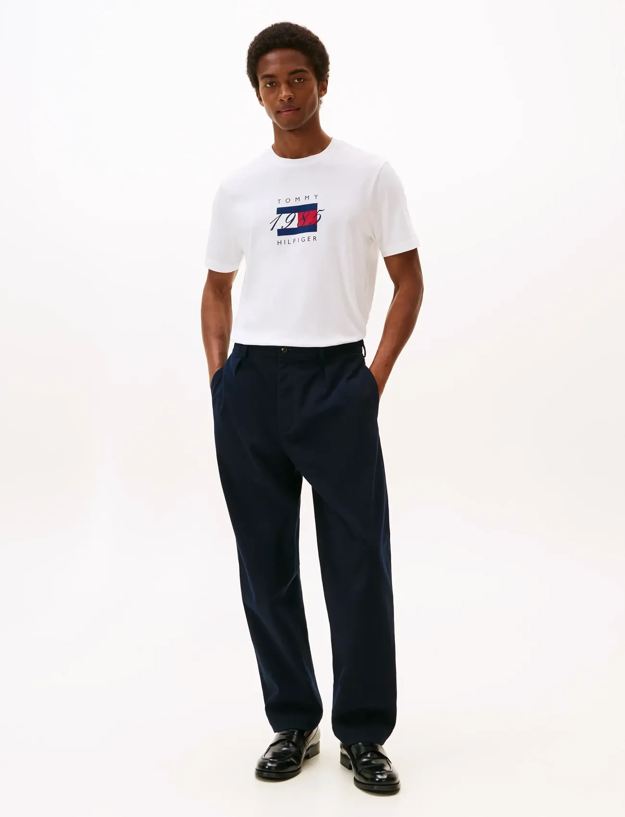 Tommy Hilfiger - LINEAR FLAG GRAPHIC TEE - krótki rękaw - white - 2