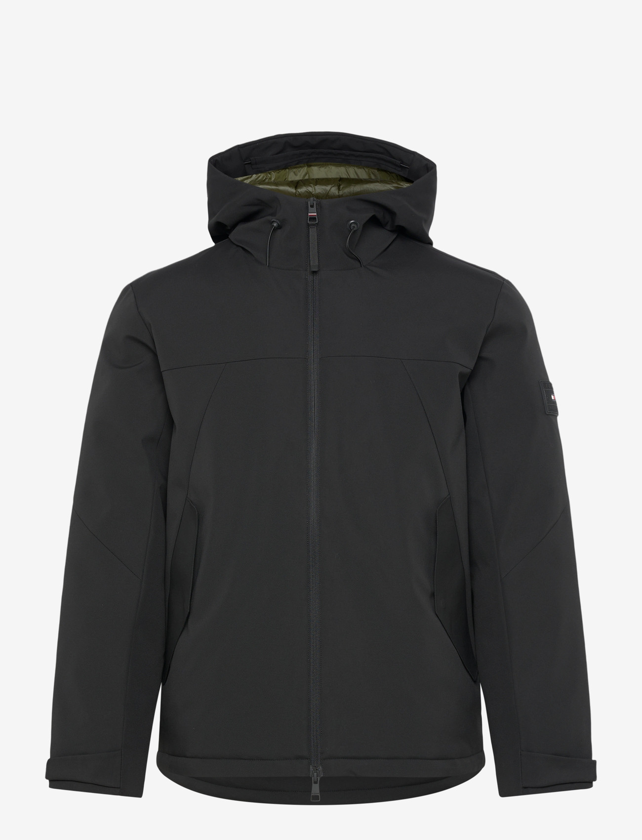 Tommy Hilfiger - TECH HOODED SHORT PADDED JACKET - forede jakker - black - 1