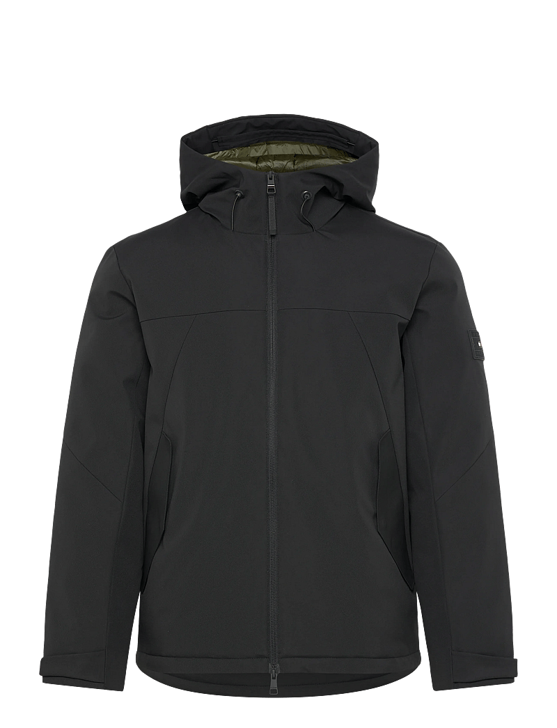 Tommy Hilfiger - TECH HOODED SHORT PADDED JACKET - forede jakker - black - 1